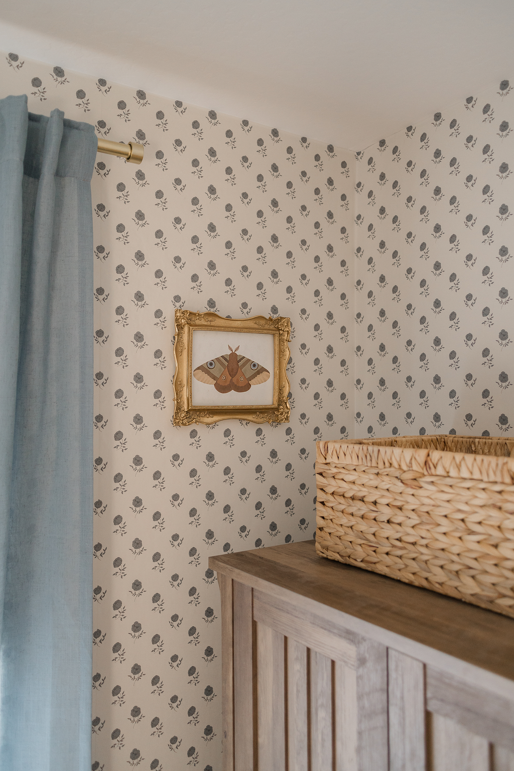 Elle Floral Removable Wallpaper in Cream Grey Blush Sage-green