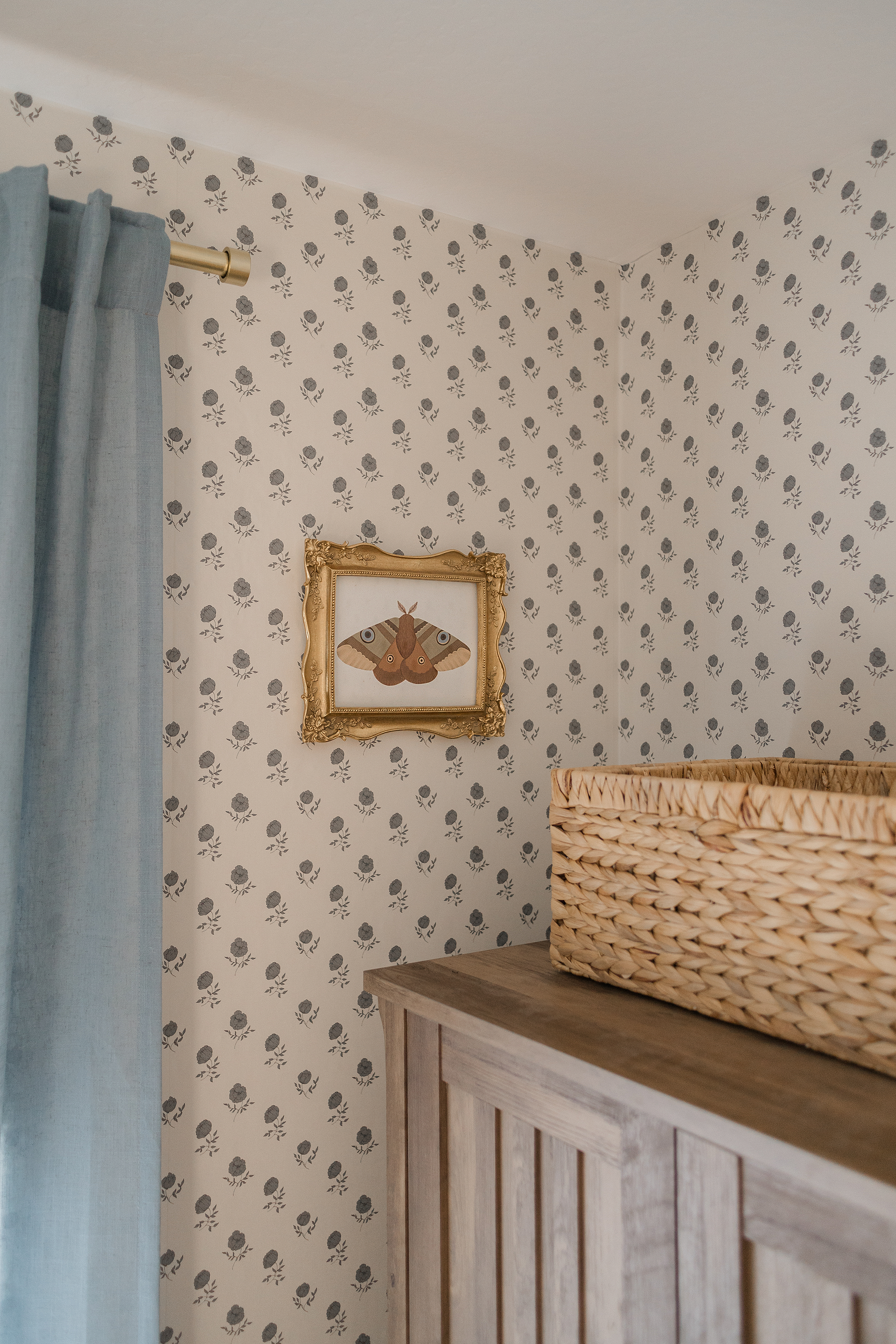 Elle Floral Removable Wallpaper in Cream Grey Blush Sage-green