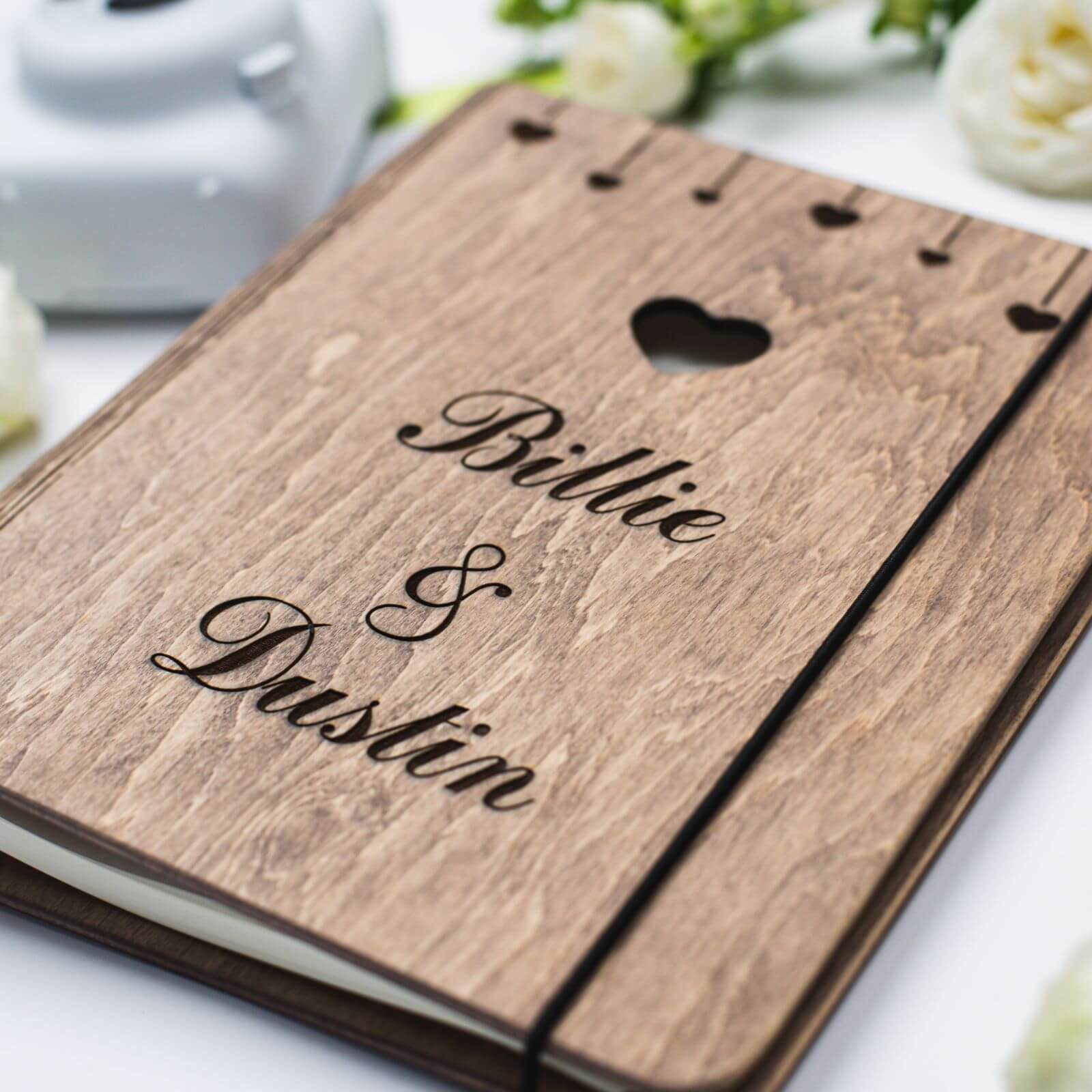 Rustic Wooden Wedding Photo Album and Guest Book