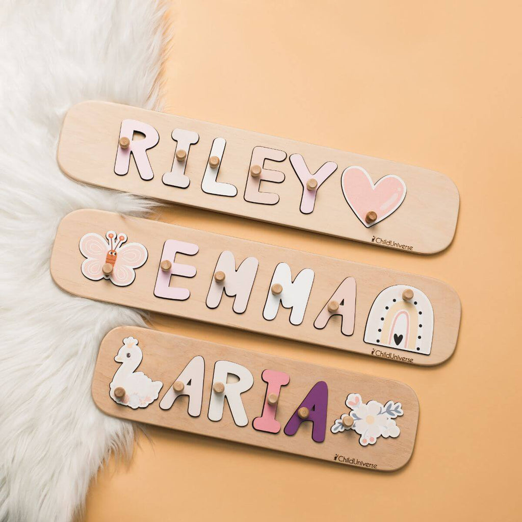 Customized Wooden Name Puzzle for Kids Nursery Decor