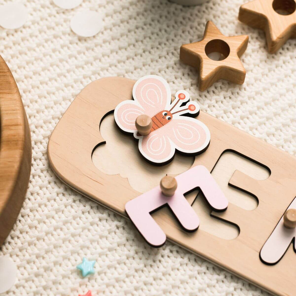 Customized Wooden Name Puzzle for Kids Nursery Decor