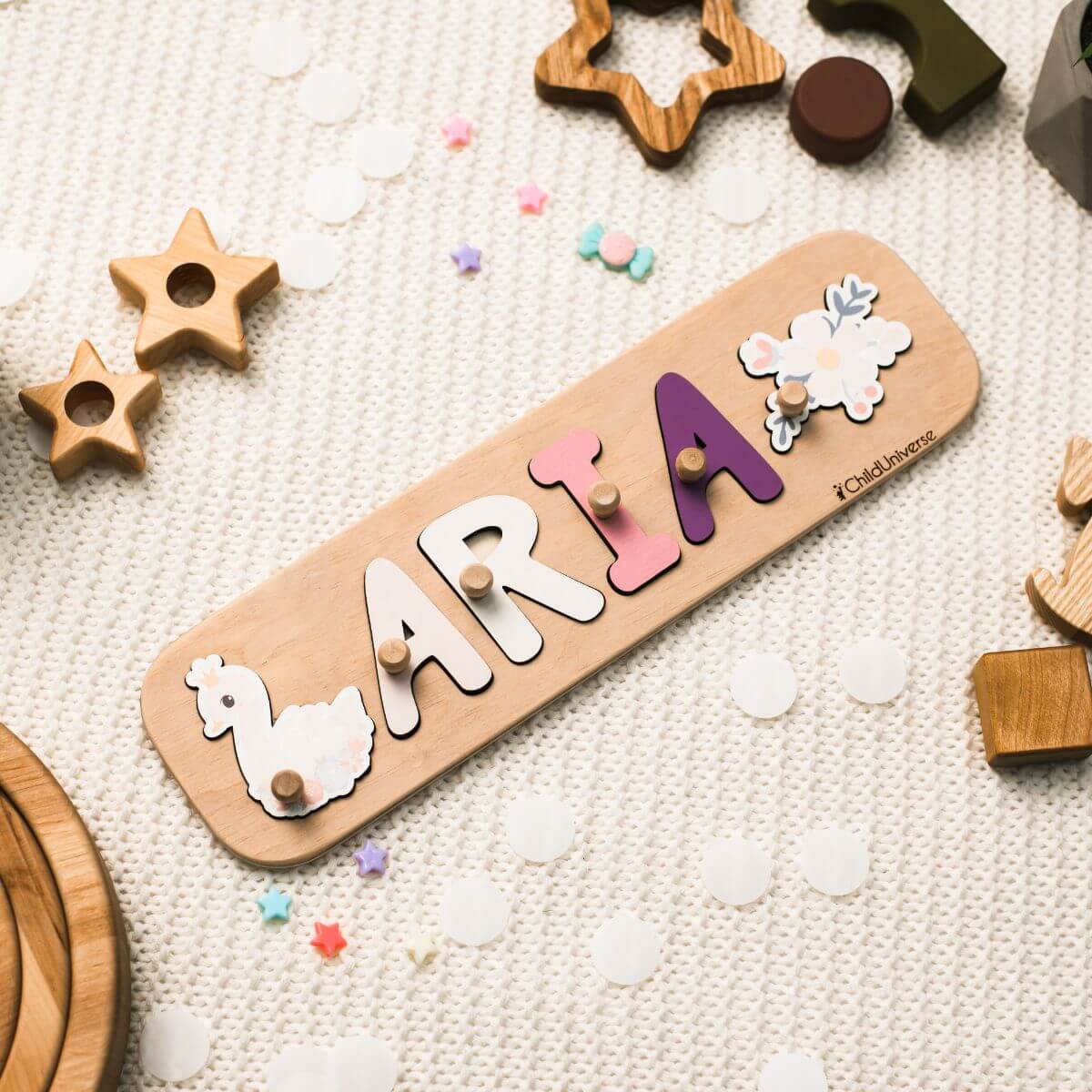 Customized Wooden Name Puzzle for Kids Nursery Decor