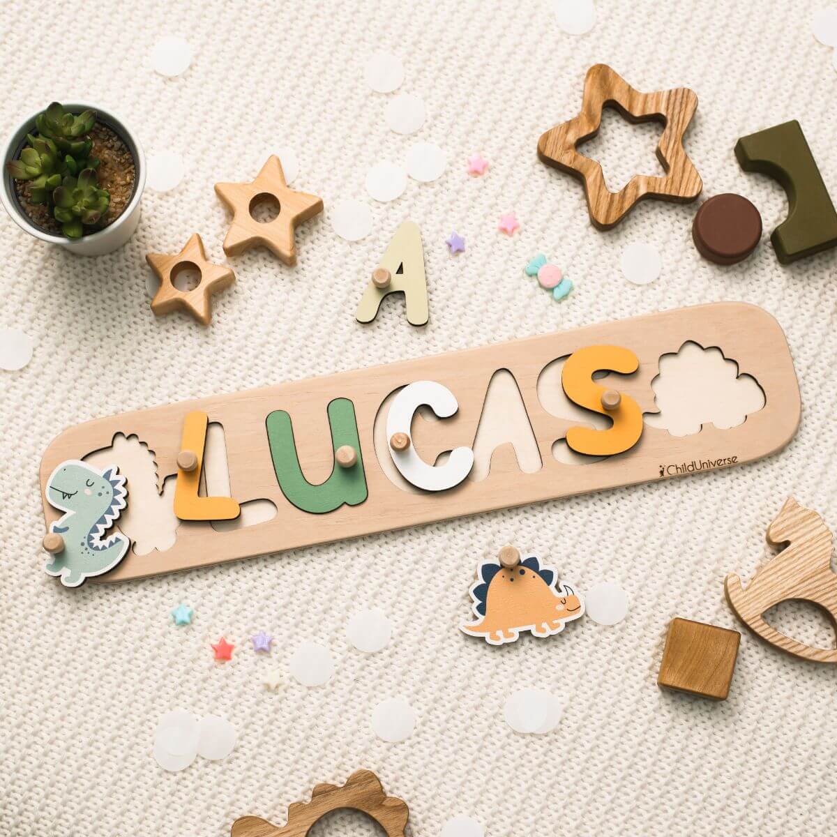 Customized Wooden Name Puzzle for Kids Nursery Decor