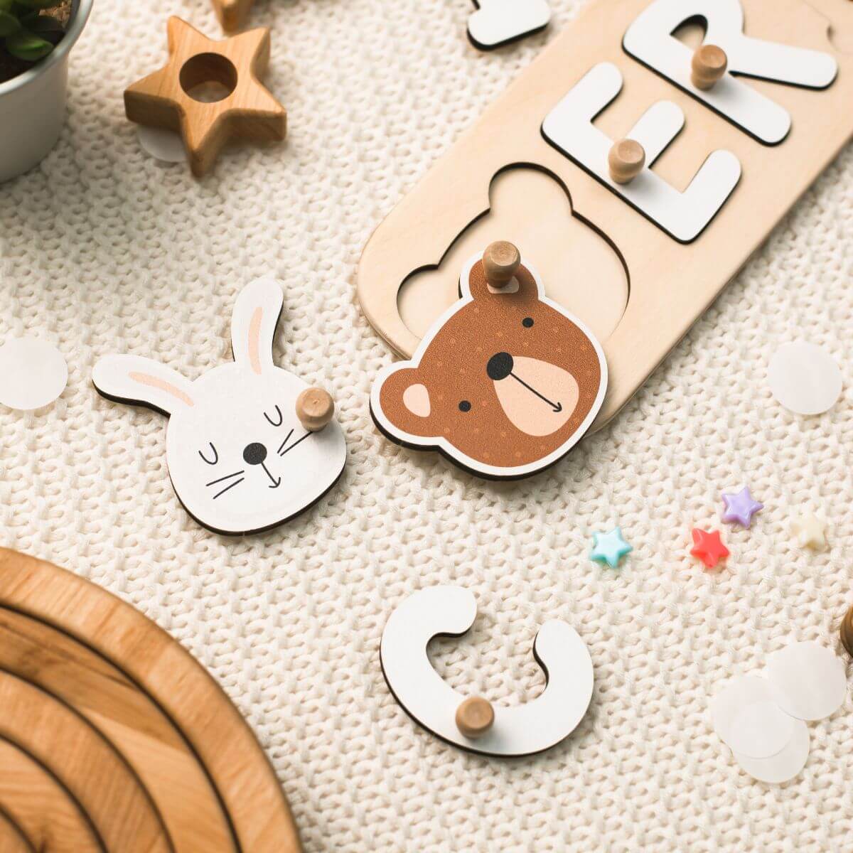 Customized Wooden Name Puzzle for Kids Nursery Decor