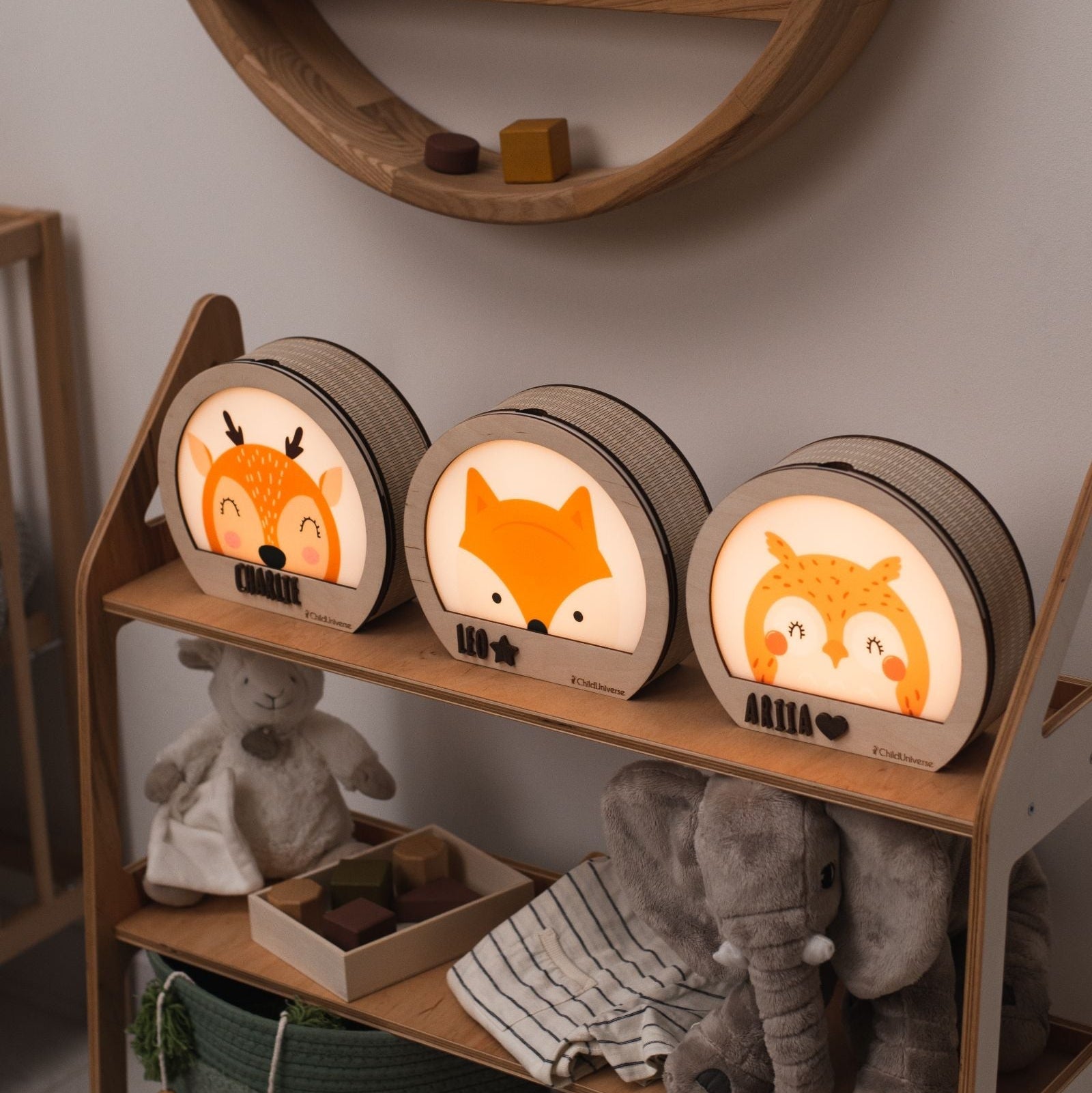 Wooden Deer Night Light for Nursery Decor
