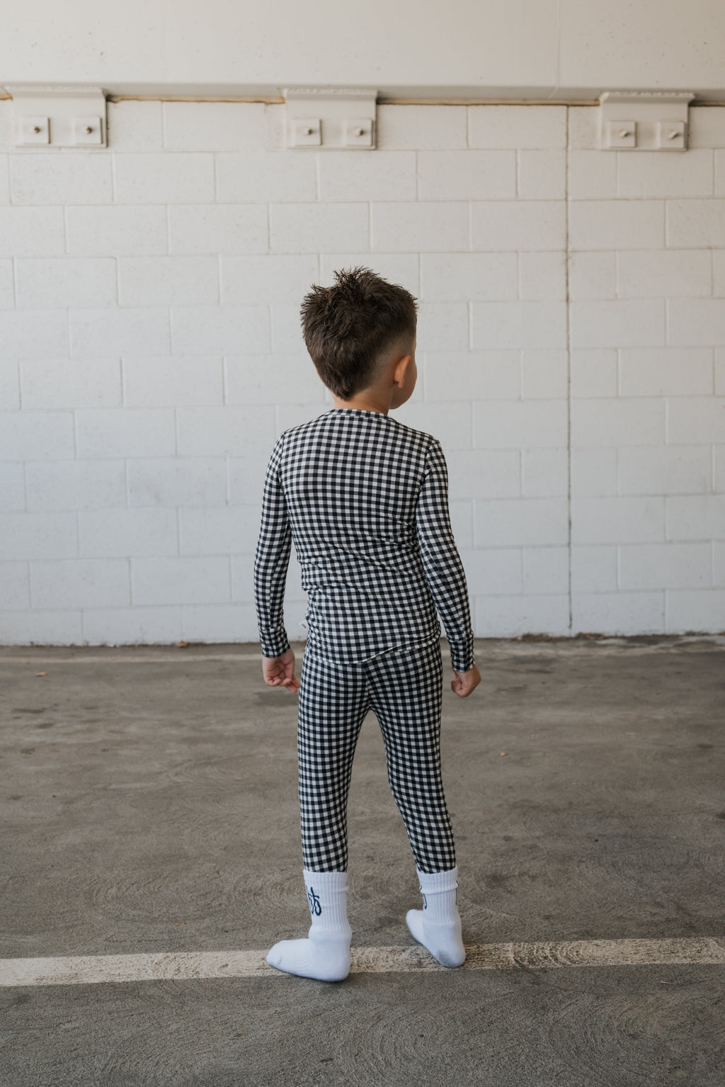 Bamboo Two Piece Pajamas | Black Gingham
