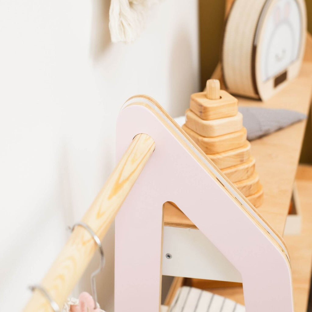 Kids Wooden Clothing Rack for Montessori Nursery Organization