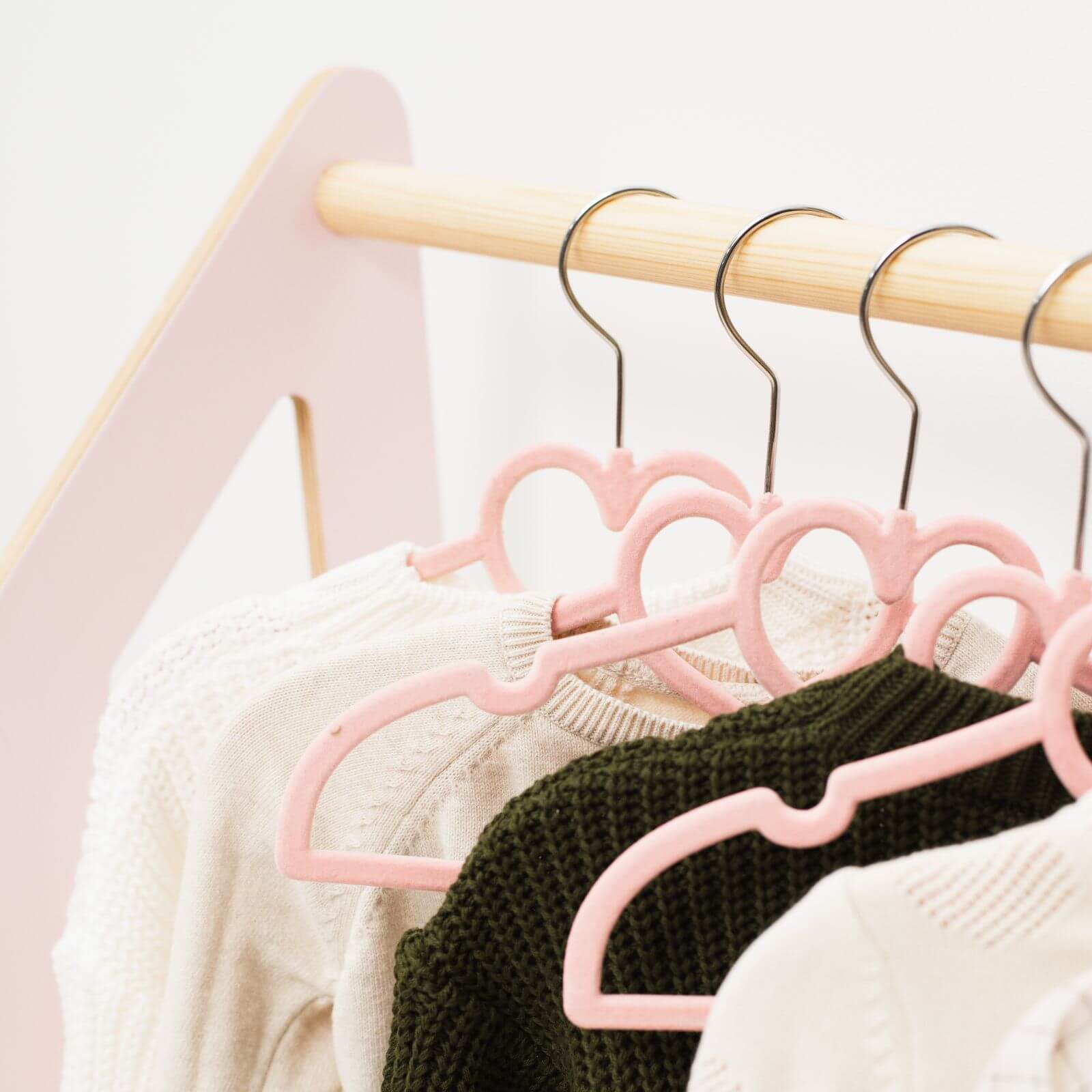 Kids Wooden Clothing Rack for Montessori Nursery Organization