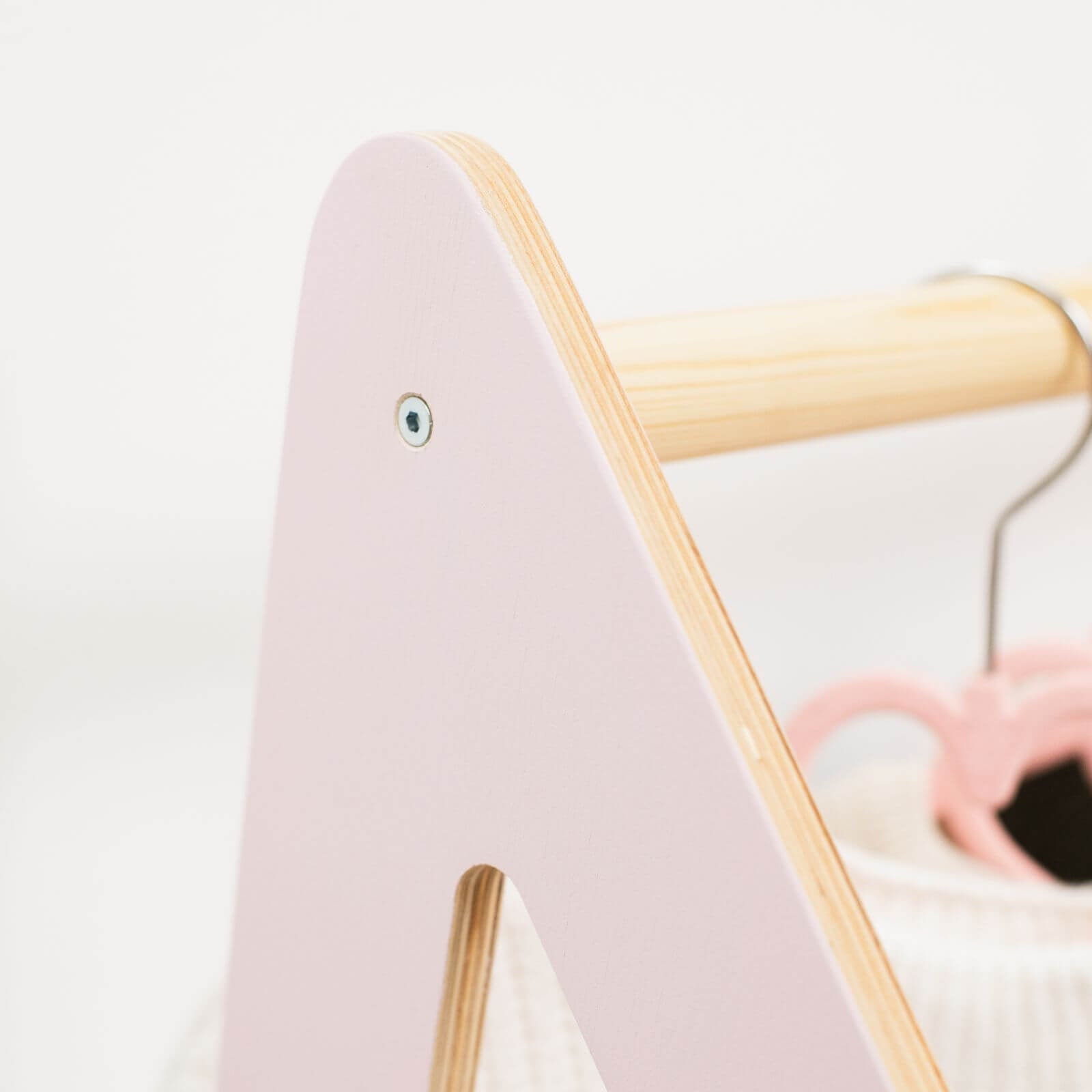 Kids Wooden Clothing Rack for Montessori Nursery Organization