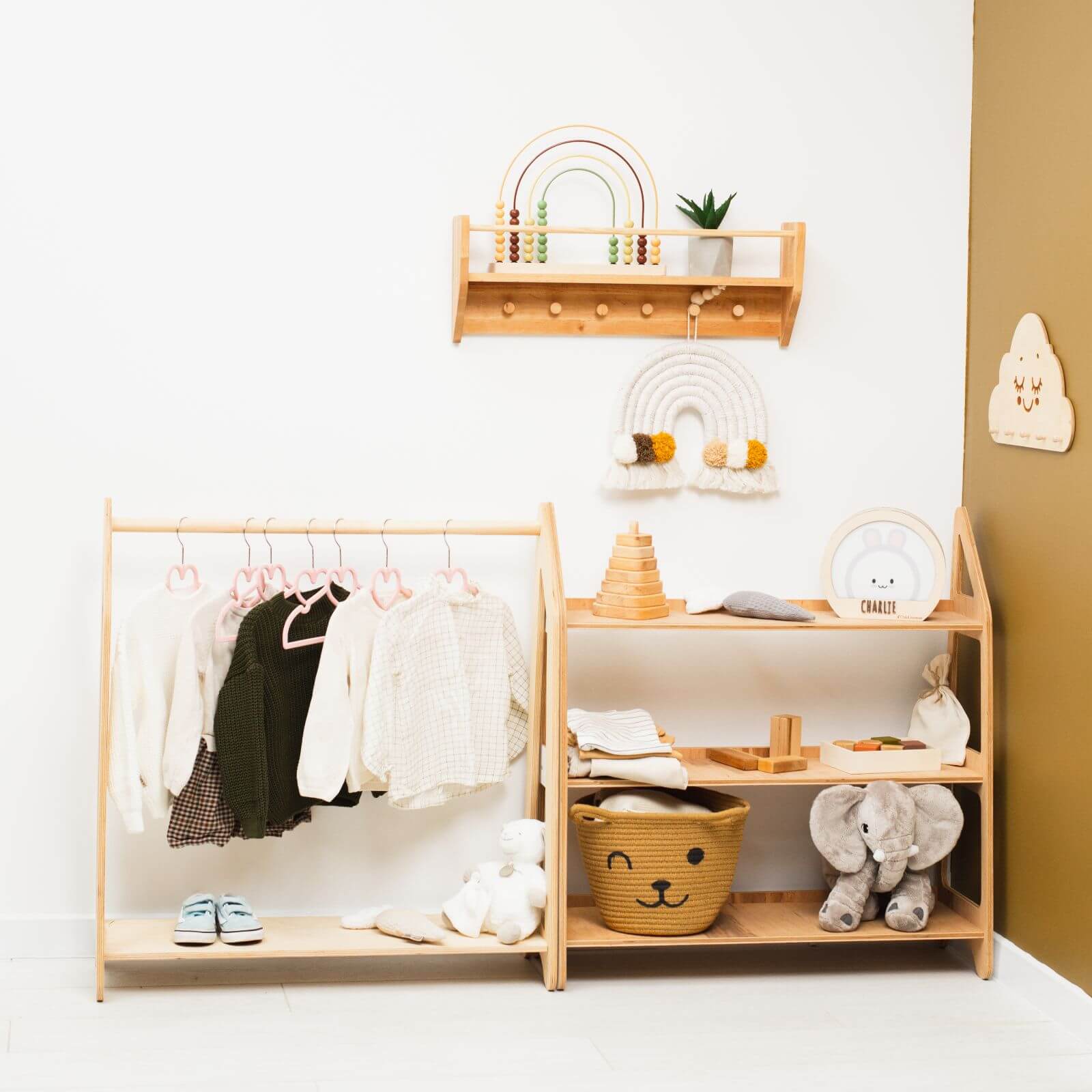 Wooden Children’s Clothing Rack for Kids' Bedroom