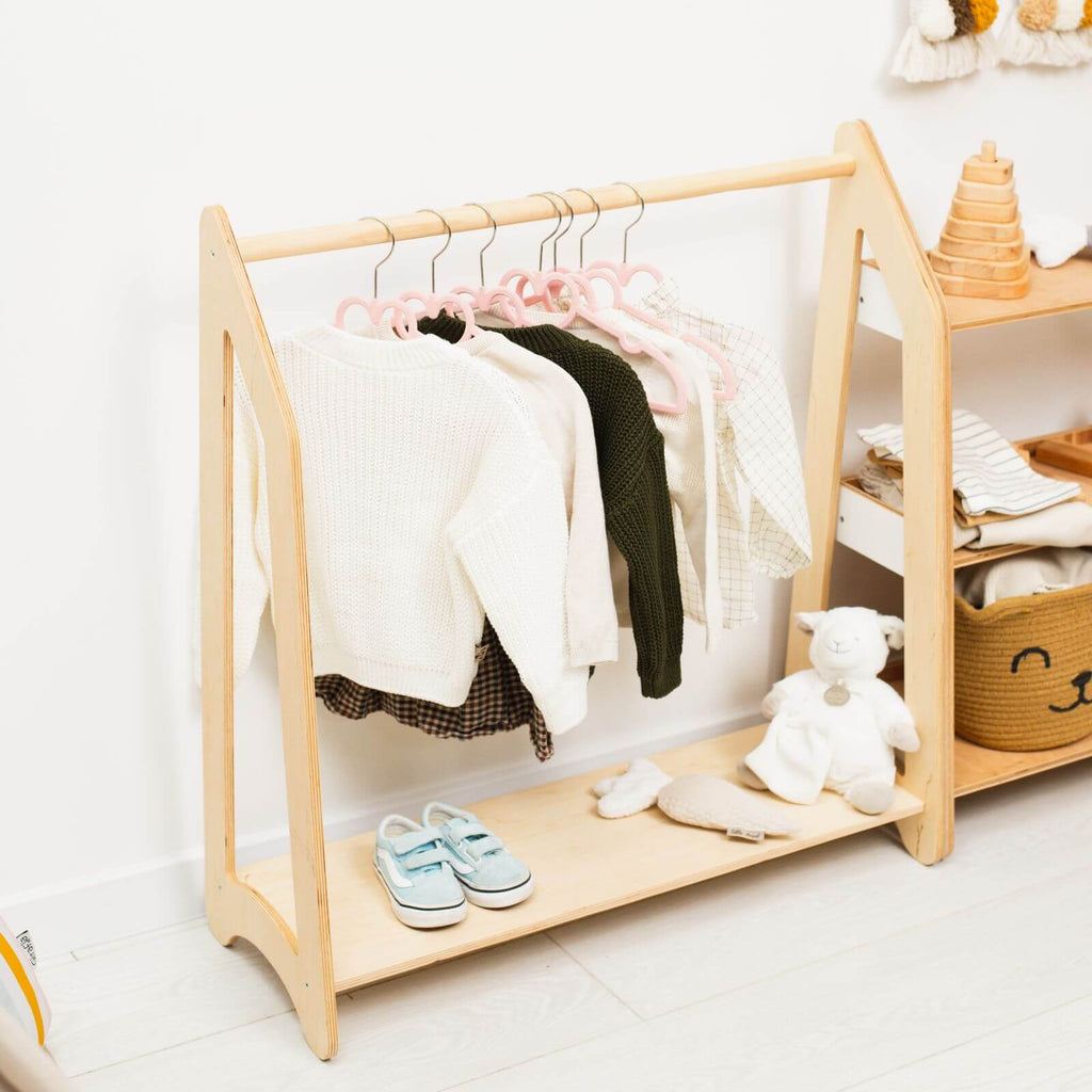 Wooden Children’s Clothing Rack for Kids' Bedroom