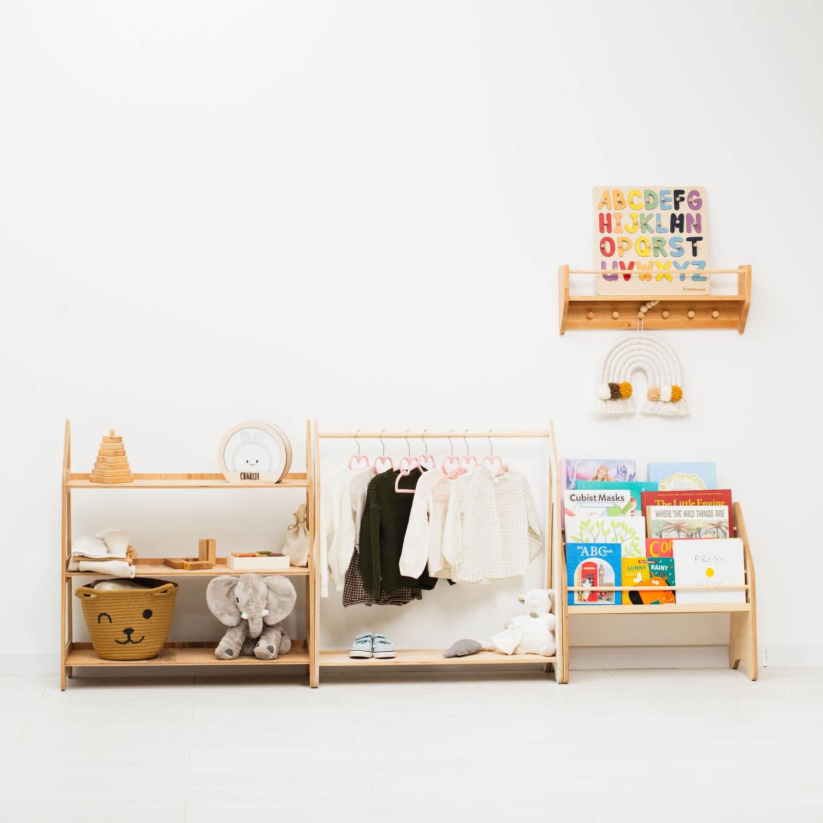 Wooden Children’s Clothing Rack for Kids' Bedroom