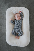 Bamboo Zip Pajamas | Black Gingham