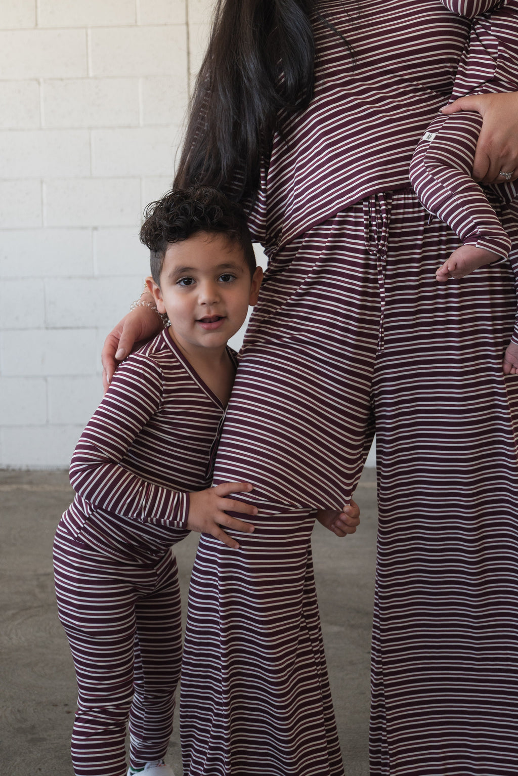 Bamboo Two Piece Pajamas | Maroon Stripe