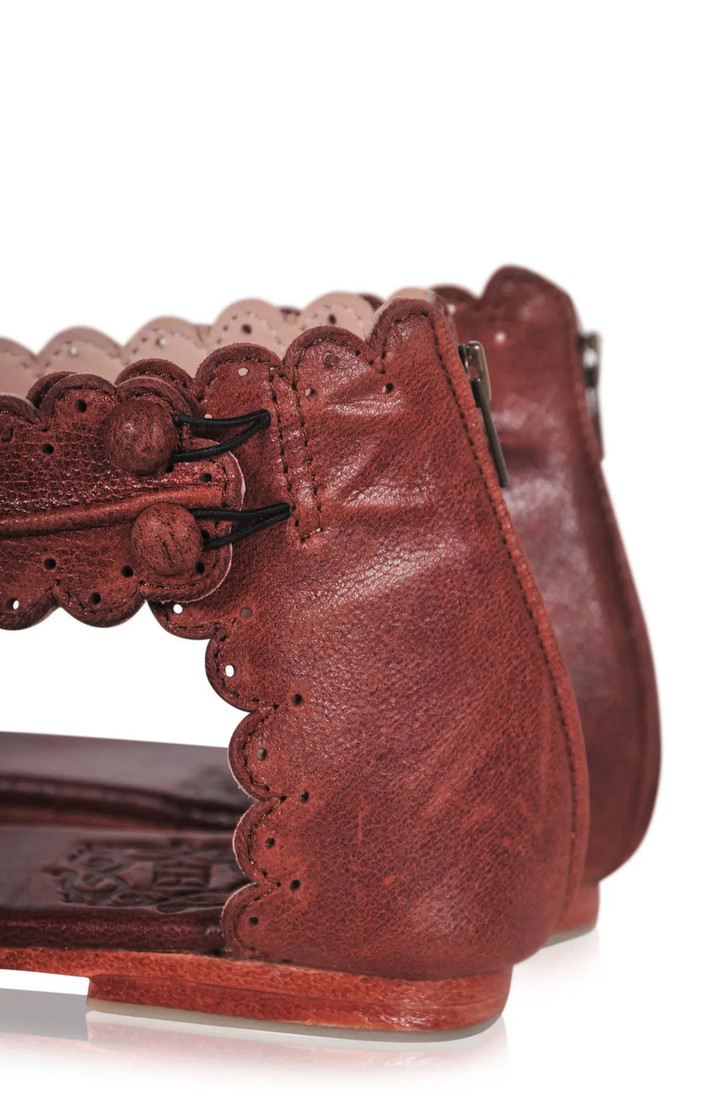 Midsummer Scalloped Leather Sandals