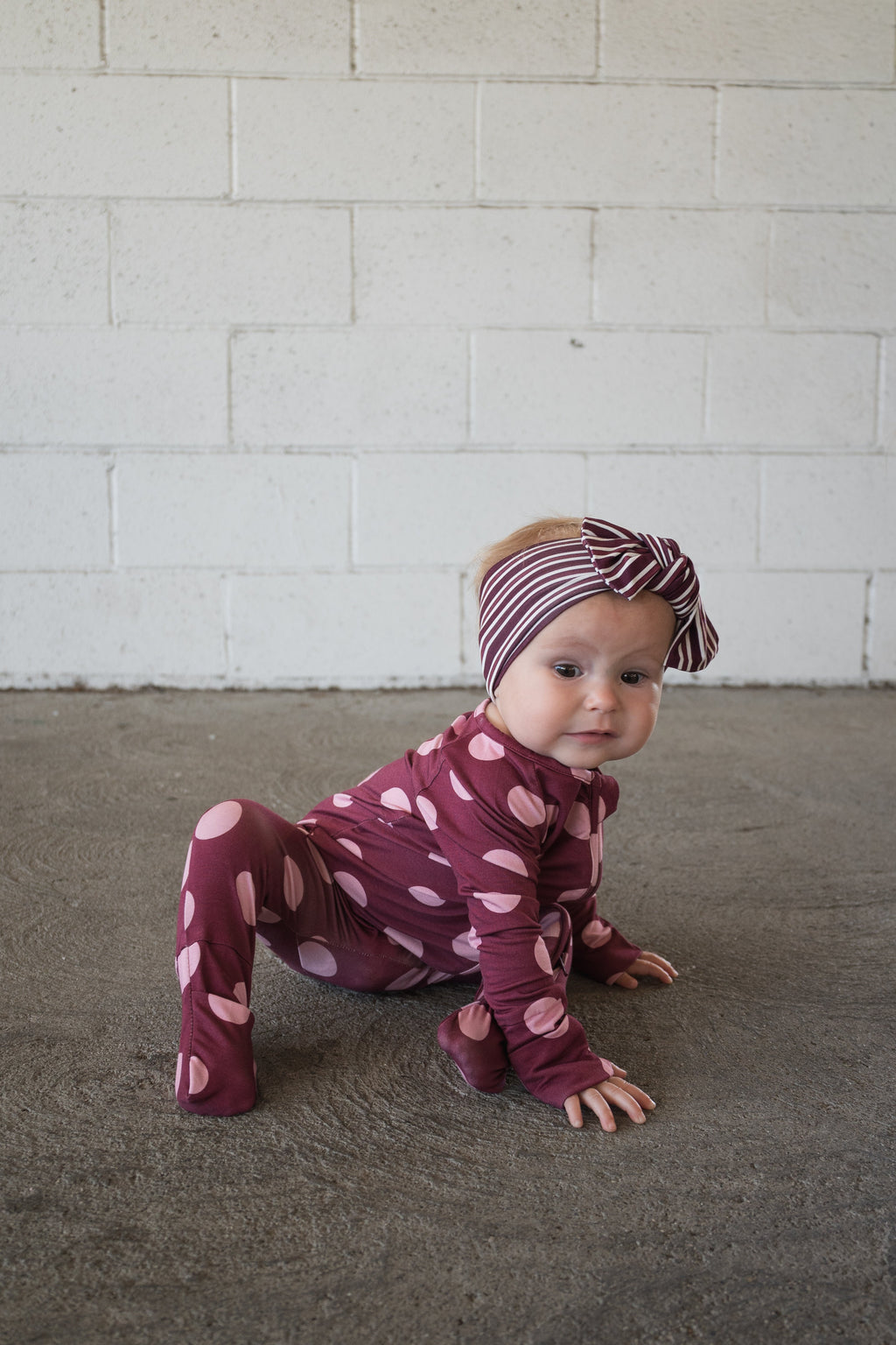 Bamboo Head Wrap | Maroon Stripe