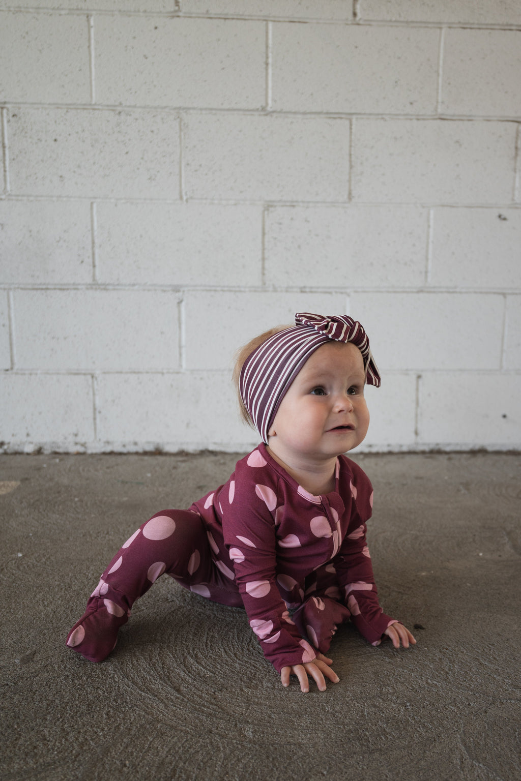 Bamboo Head Wrap | Maroon Stripe