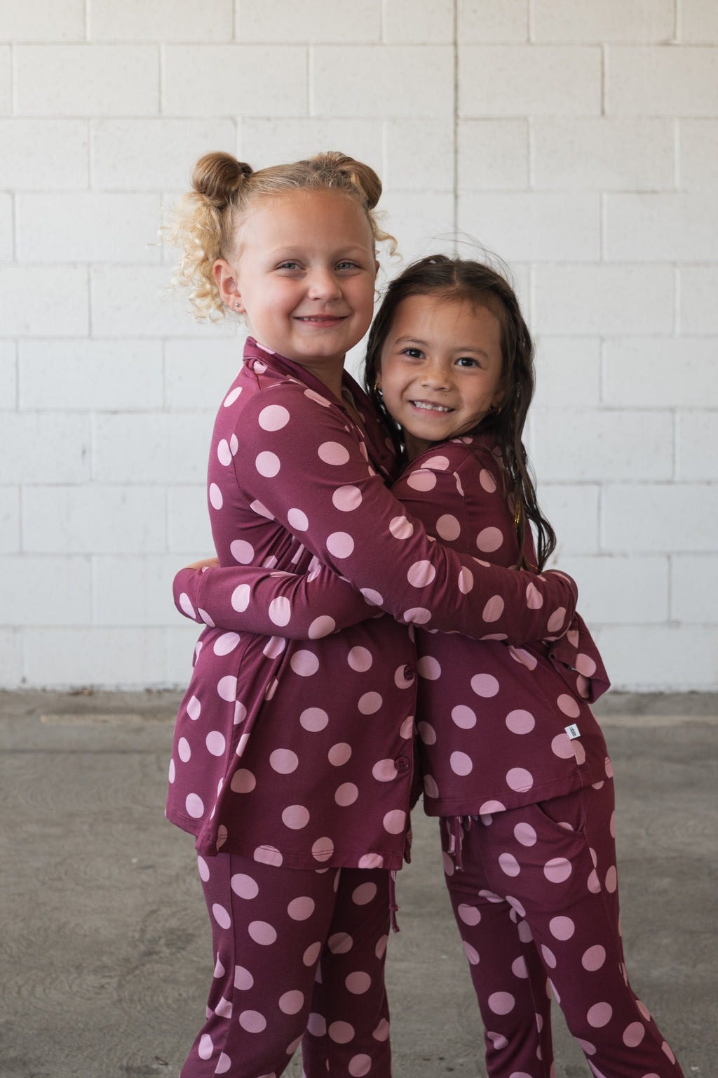 Girl's Bamboo Button Up Lounge Set | Heather Rose Dot