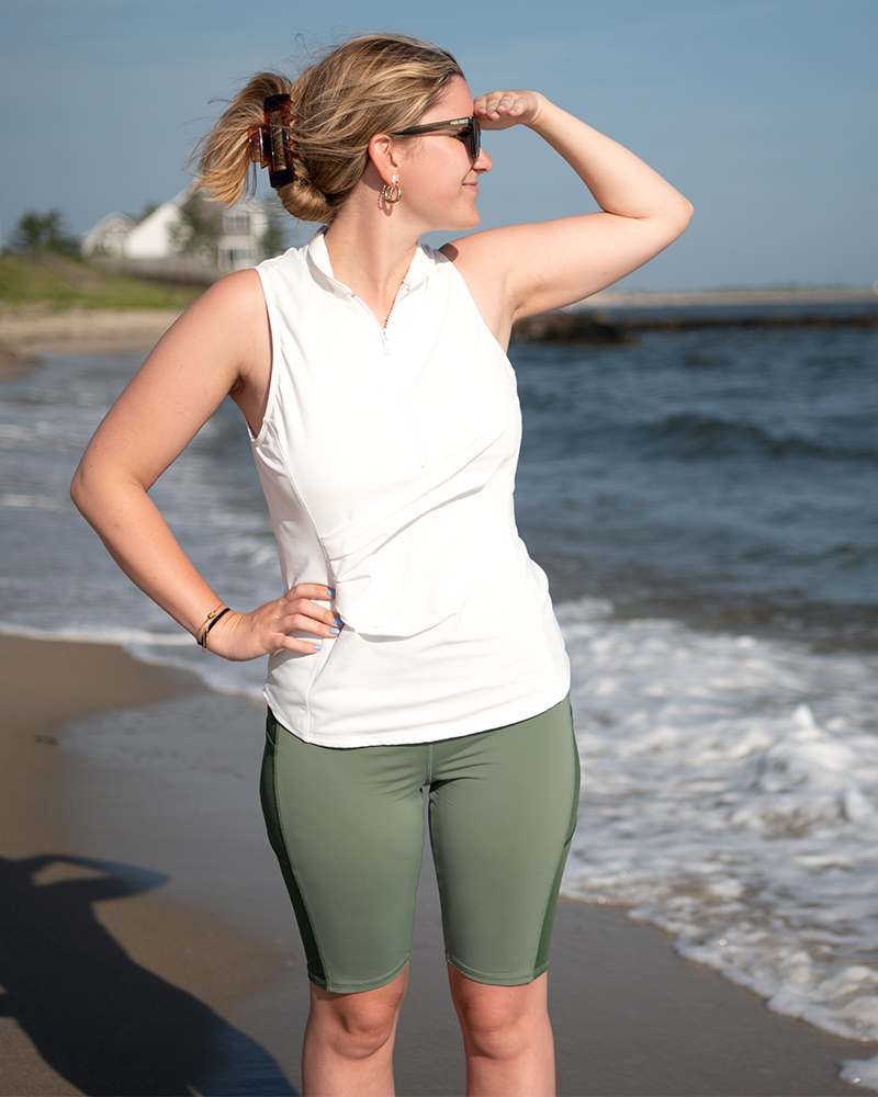 Leap In Swim & Bike Shorts - Palmetto with Seagrass