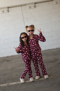 Girl's Bamboo Button Up Lounge Set | Heather Rose Dot