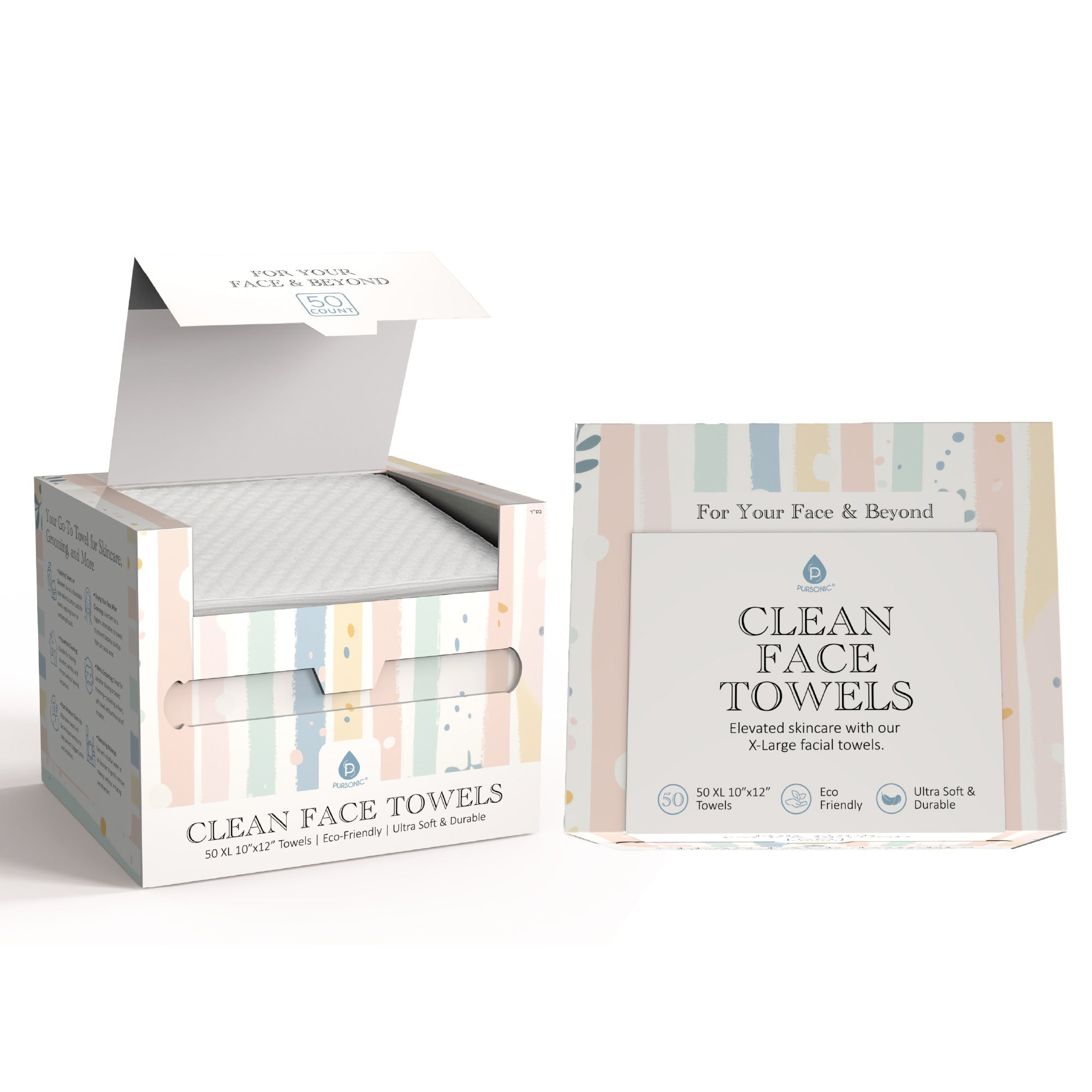 Clean Facial Towels – XL Biodegradable Towels for Sensitive Skin