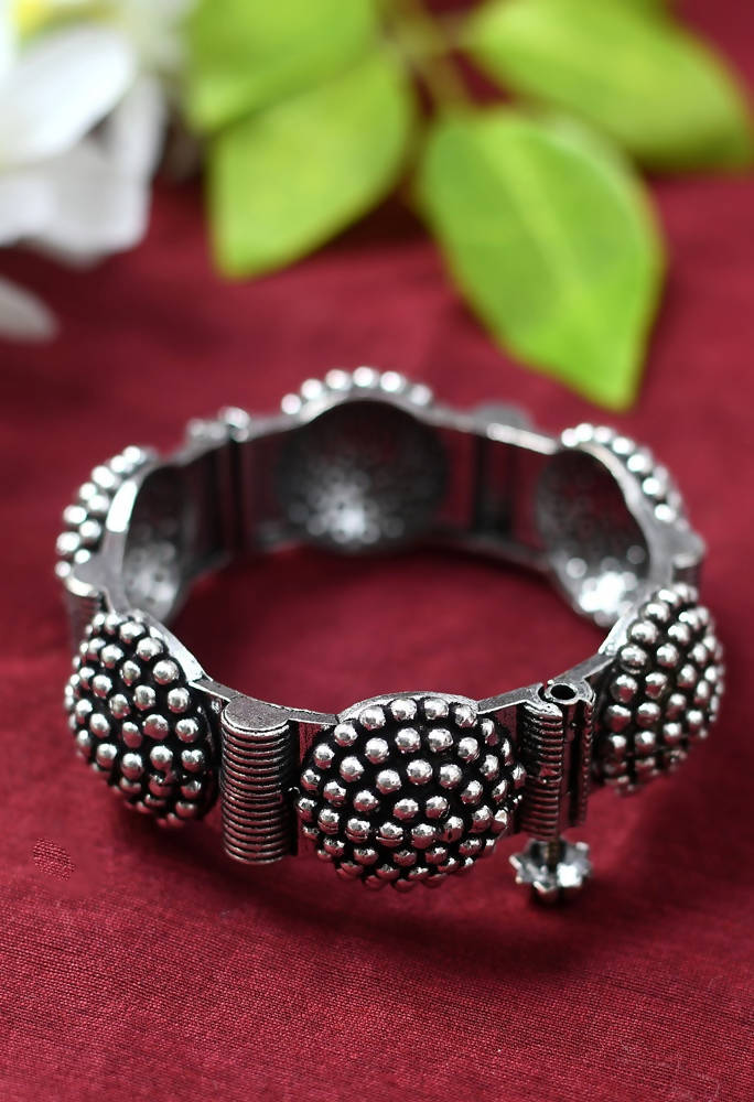 German Silver Oxidised Bangle Set for Traditional Ethnic Wear