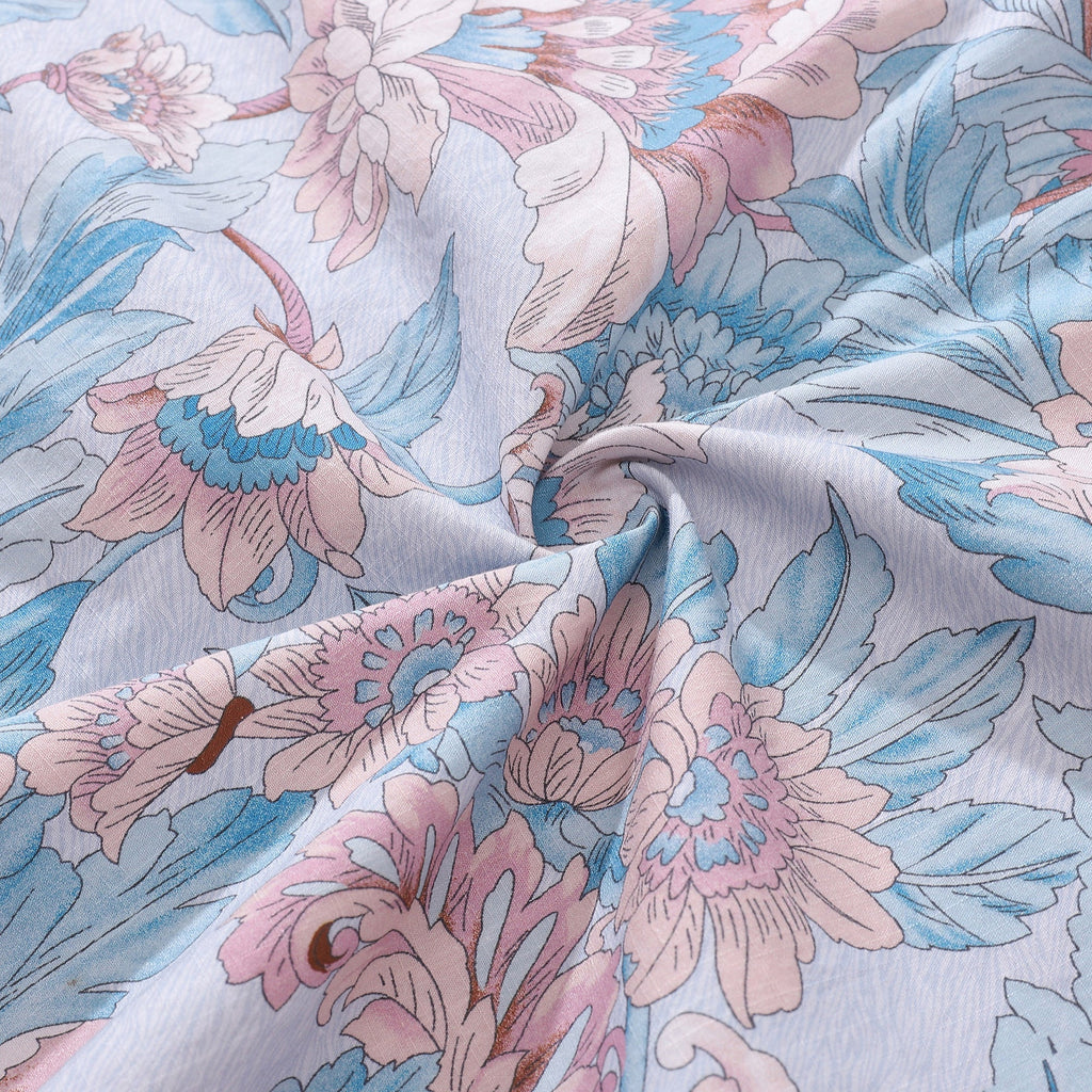 Men's Graceful Flowers Print Hawaiian Shirt Cotton Button-down