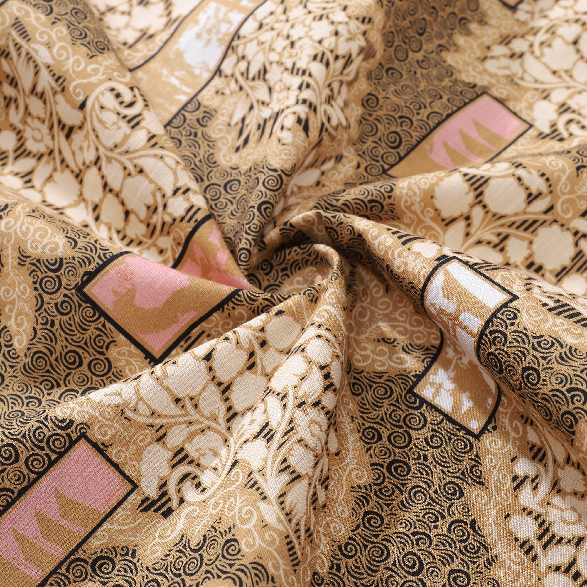 Good Fortune Print Cotton Short Sleeve Aloha Hawaiian Shirt