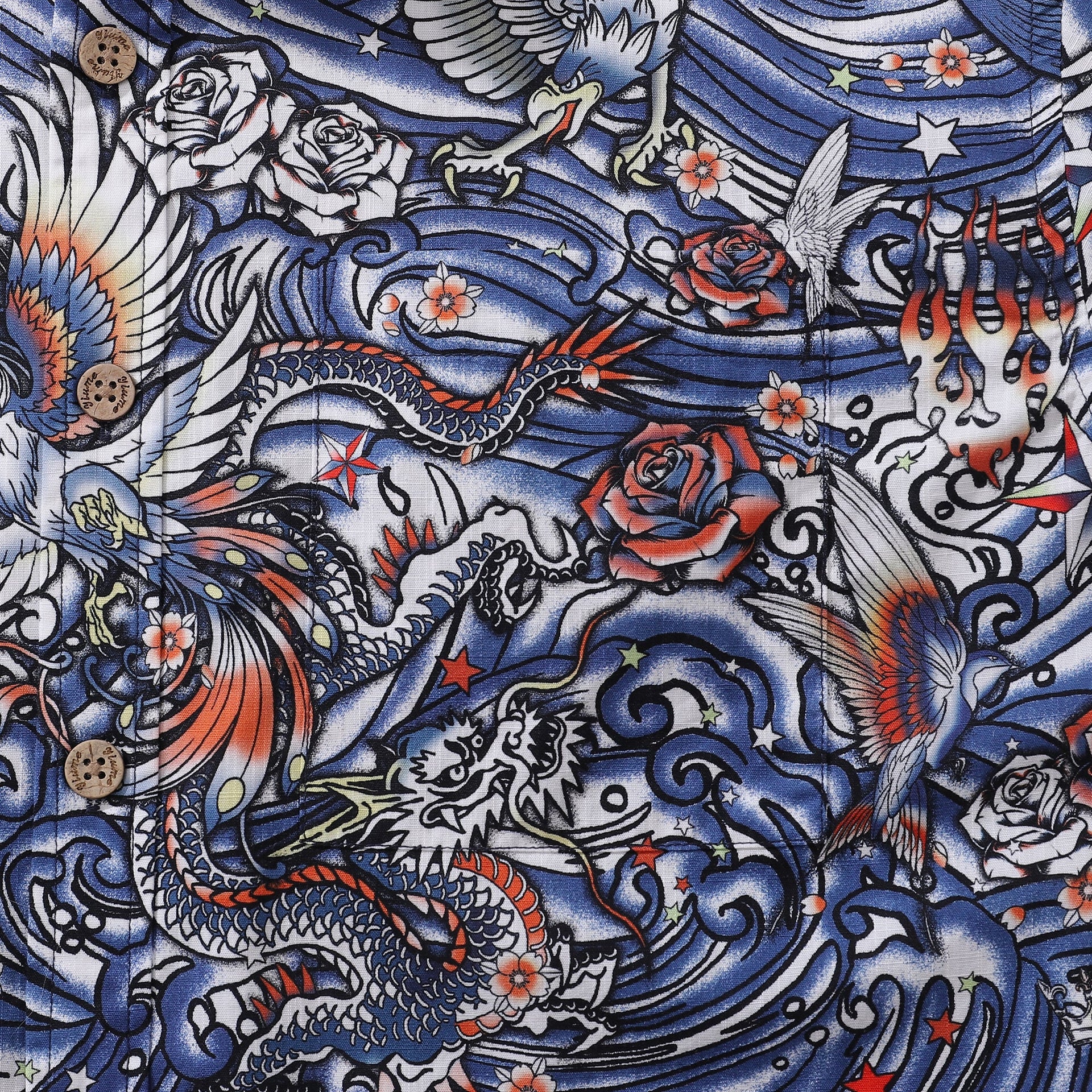 Zen Waves Tattoo Harmony Cotton Hawaiian Shirt Short Sleeve