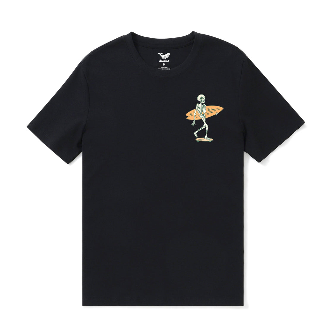 Men's black crew neck t-shirt featuring the Out There graphic design