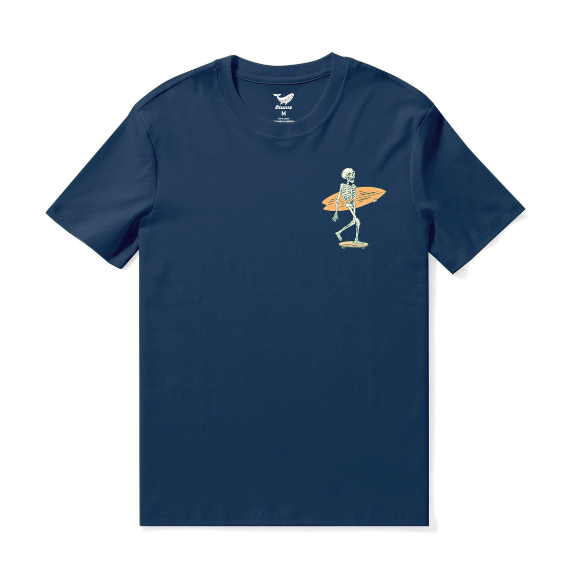 Out There Graphic Crew Neck Tee in Navy Blue - 100% Cotton