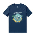 Men's Navy Blue crew neck t-shirt featuring Be The Wave graphic print