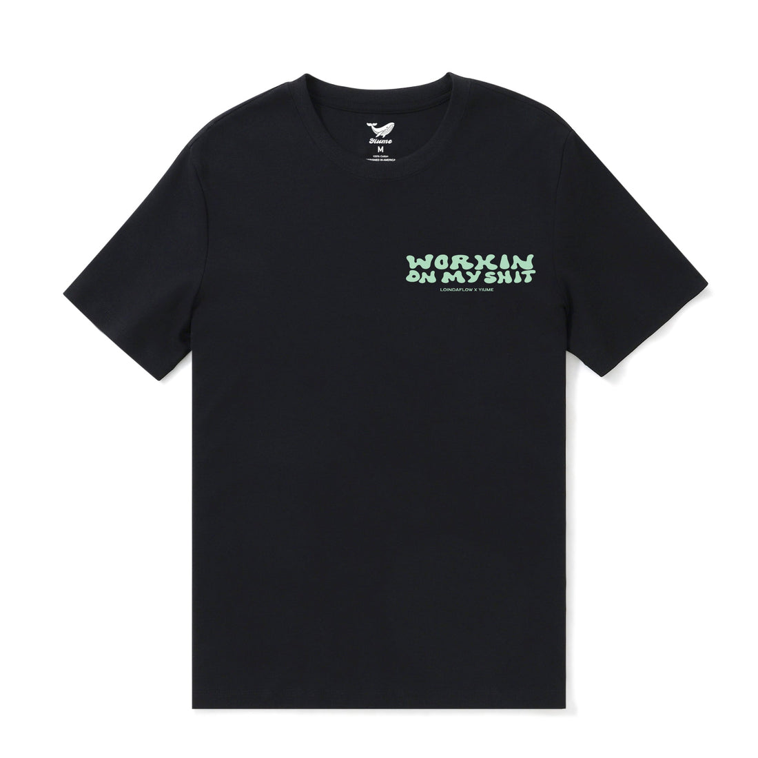 Working on Myself Graphic Crew Neck T-Shirt in Black - 100% Cotton