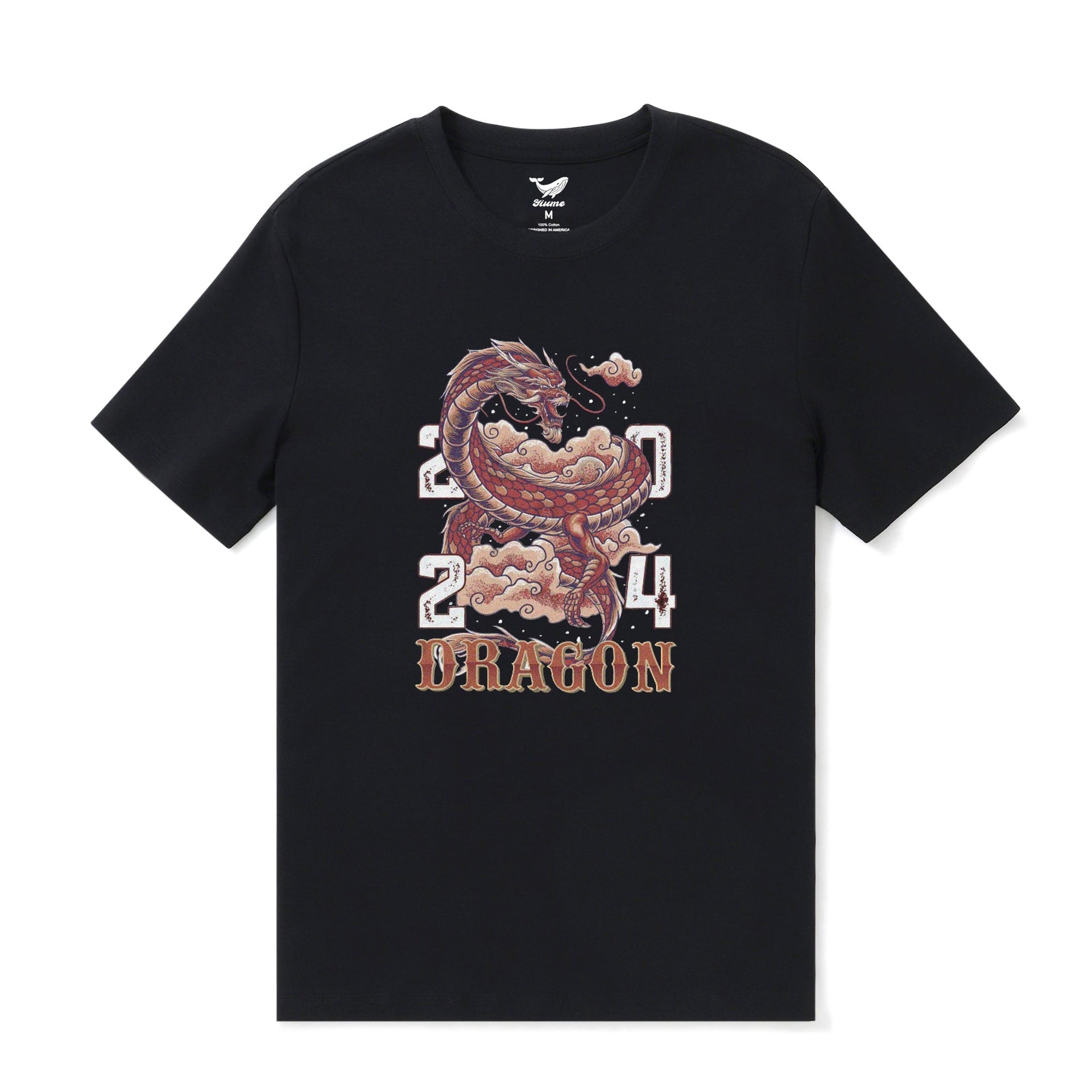 Year of the Dragon 2024 Graphic T-Shirt in Black