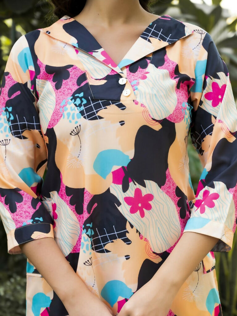 Multi Muslin Cotton Co-ord Set for Women - Manya Digital Print