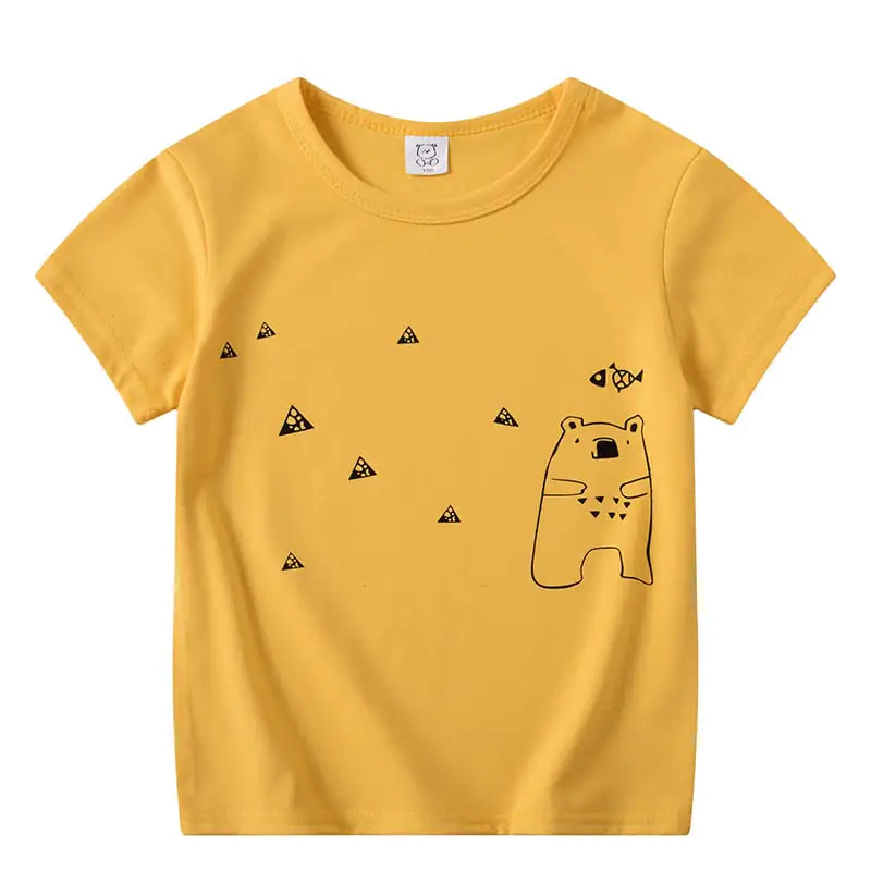 Cartoon Short Sleeve T-shirt for Kids (Boys & Girls)