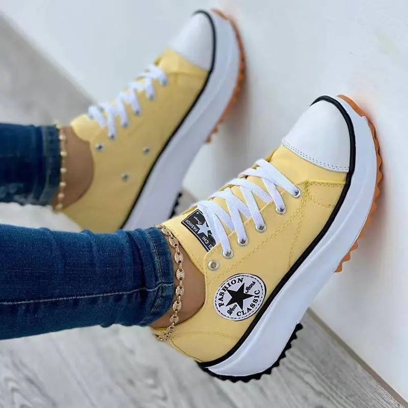 Women's High Top Canvas Sneakers with Unique T-Strap Detail - Image 36