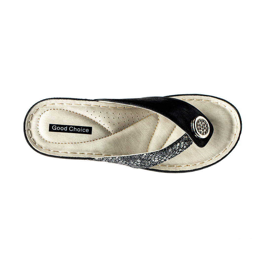 Women's Dafni Black Wedge Sandals - Versatile Summer Wedges