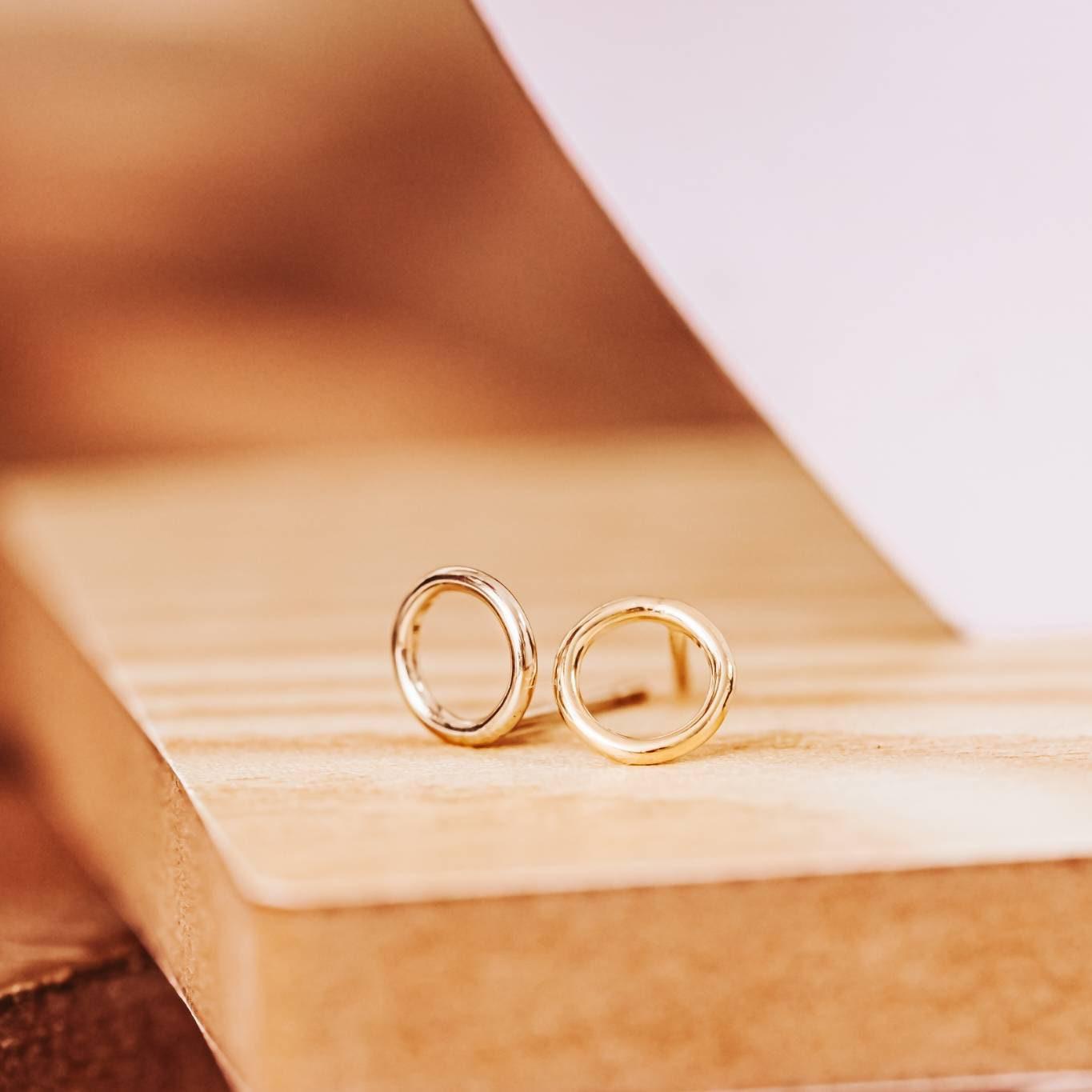 Dainty Crystal Dangle Gold Stud Earrings
