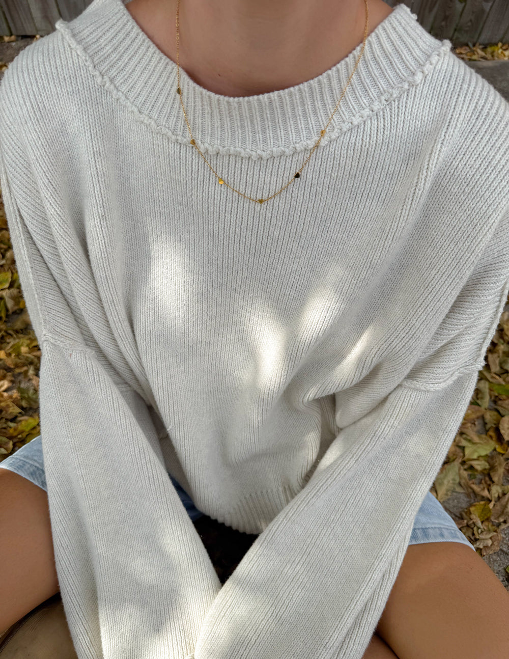 Dainty Heart Link Necklace in Polished Gold Minimalist Jewelry