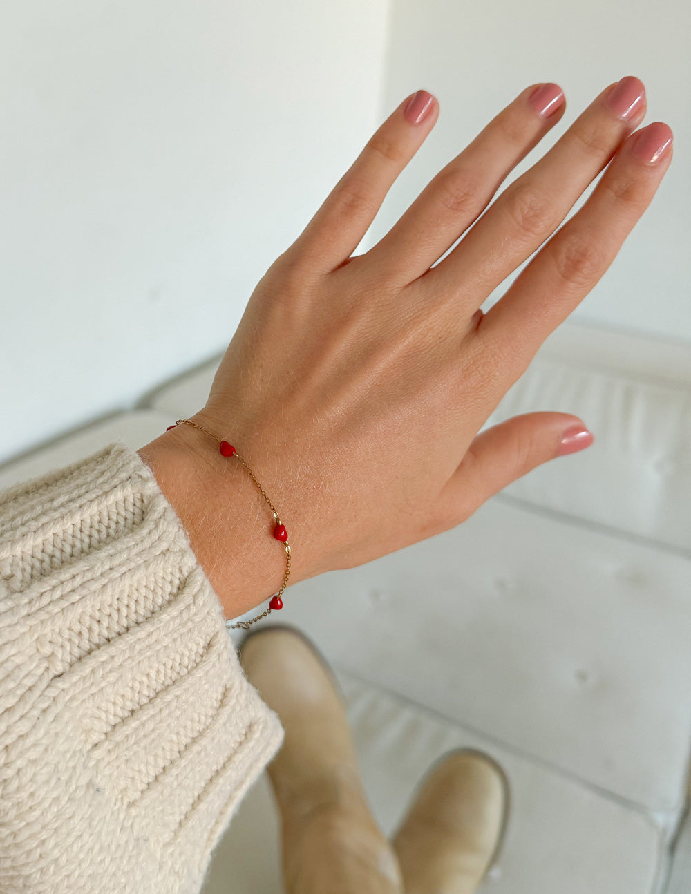 Dainty Love Link Chain Bracelet for Women Minimalist Gold Jewelry