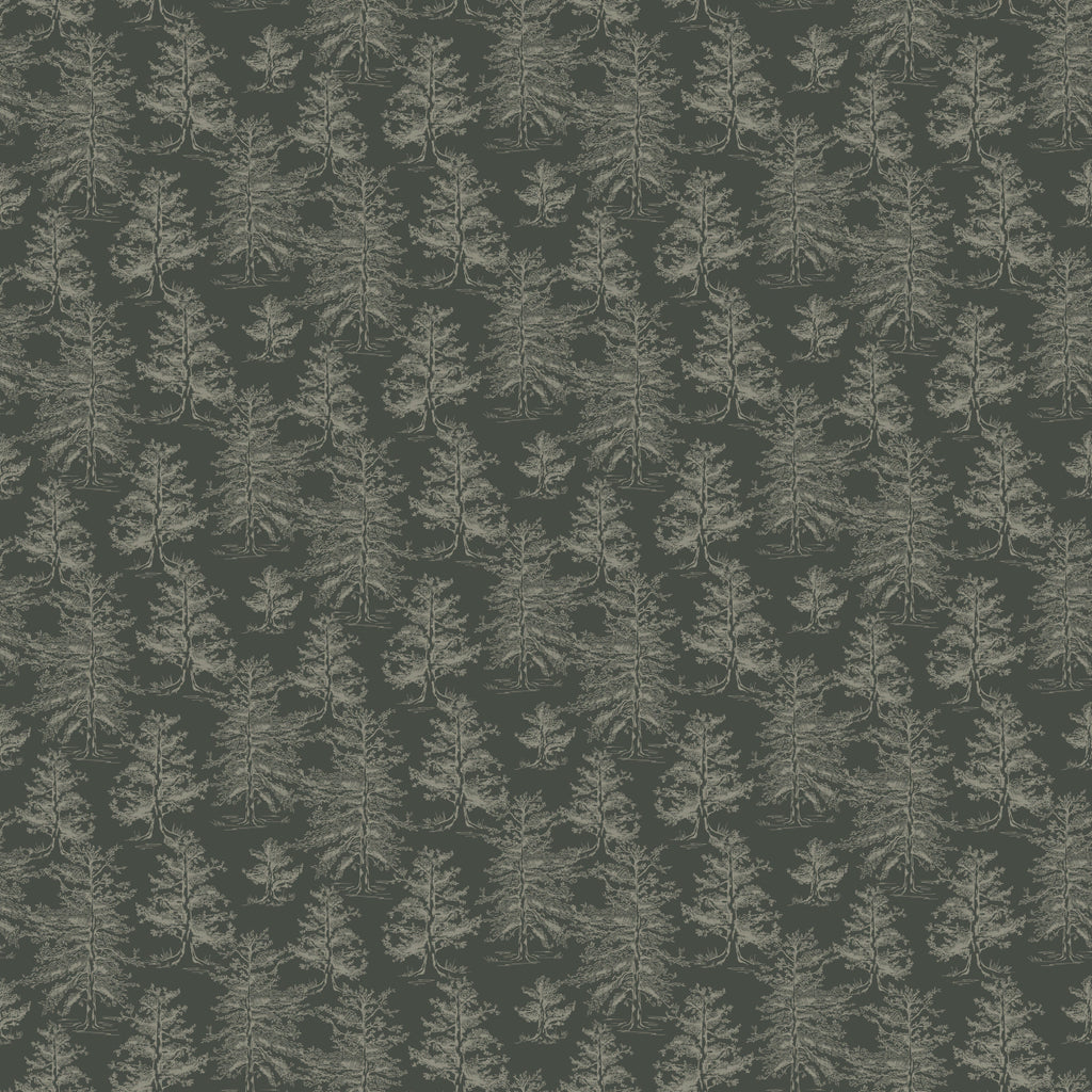 Dakota Botanical Wallpaper in Green, White, and Grey