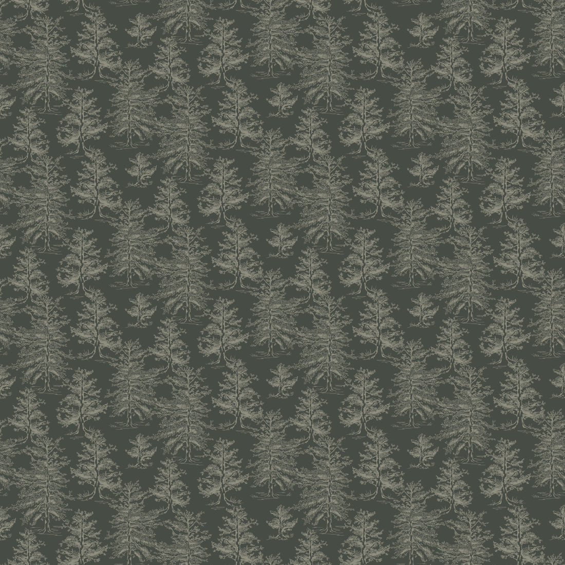 Dakota Botanical Wallpaper in Green, White, and Grey