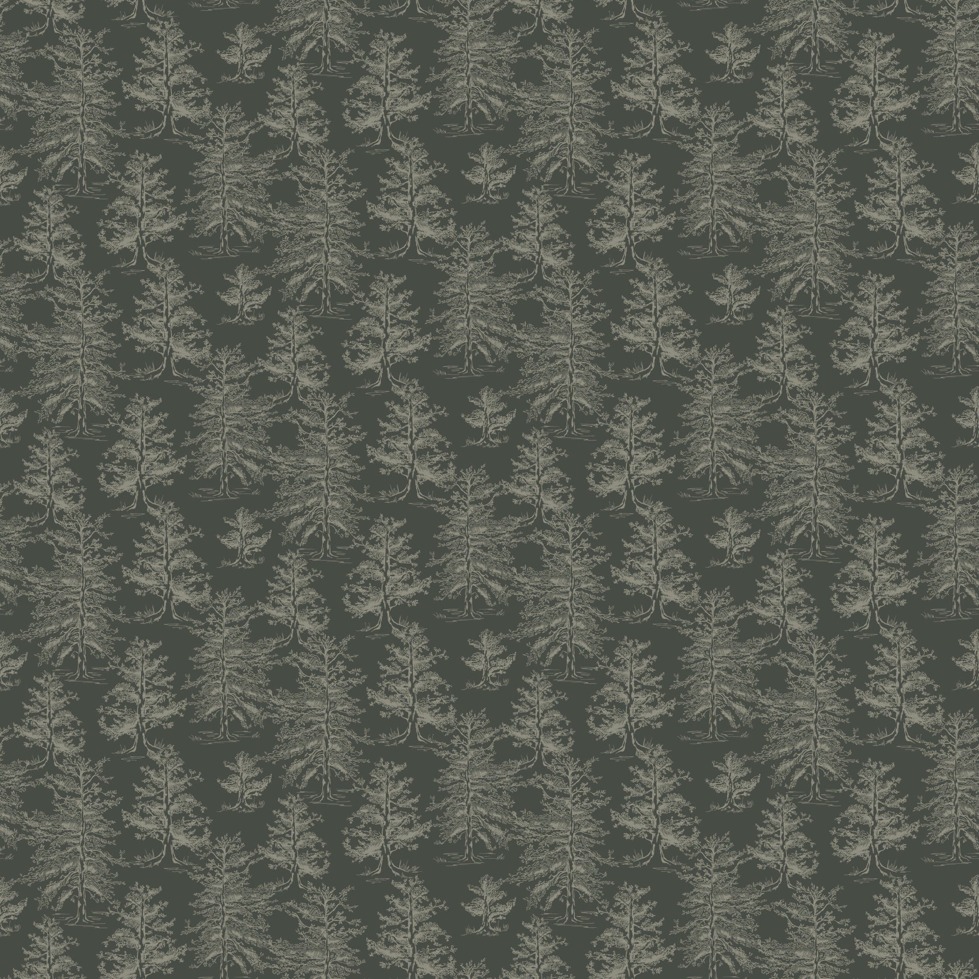 Dakota Botanical Wallpaper in Green, White, and Grey