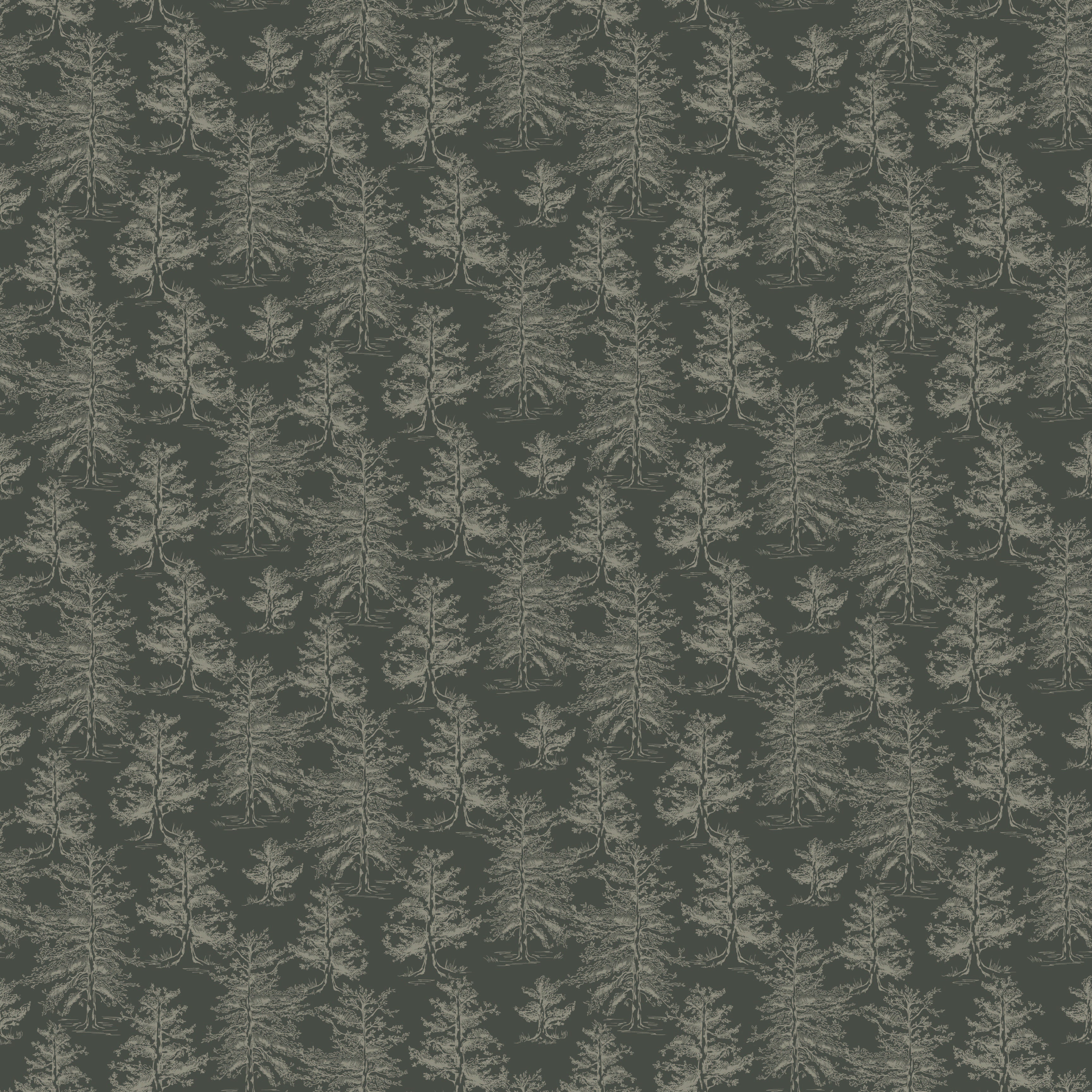 Dakota Botanical Wallpaper in Green, White, and Grey