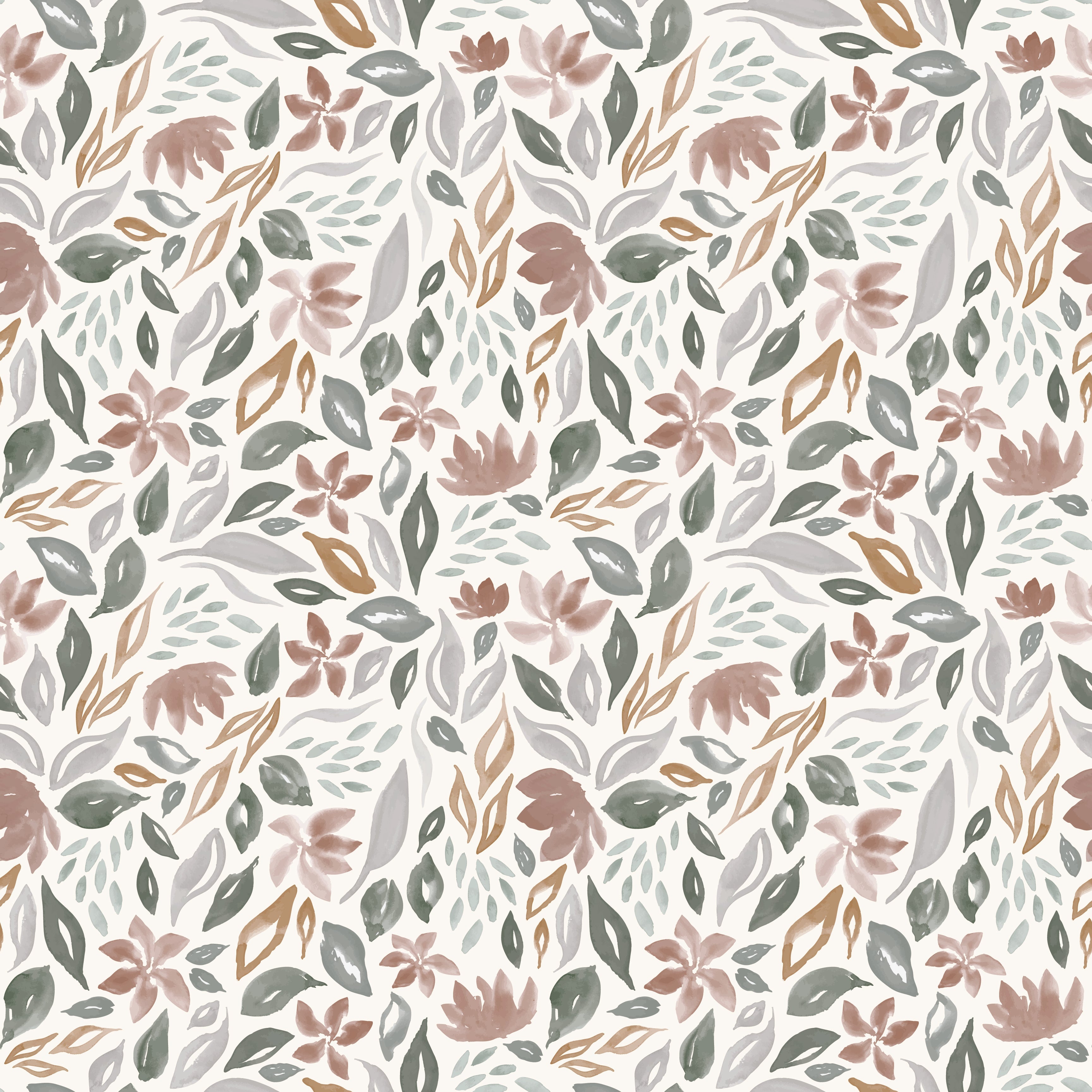 Daley Floral Removable Wallpaper in Sage Green and Terracotta