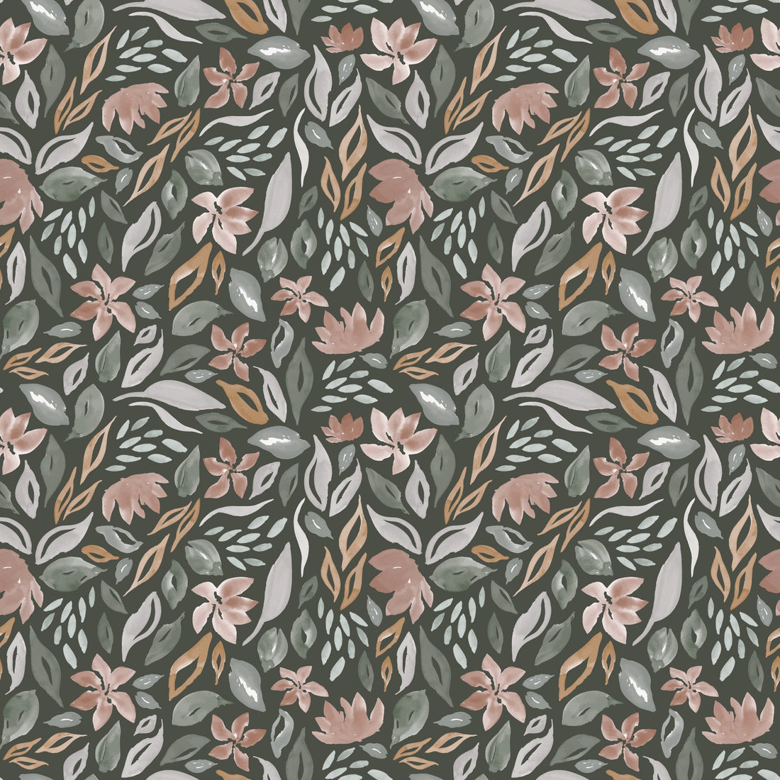 Daley Floral Removable Wallpaper in Sage Green and Terracotta