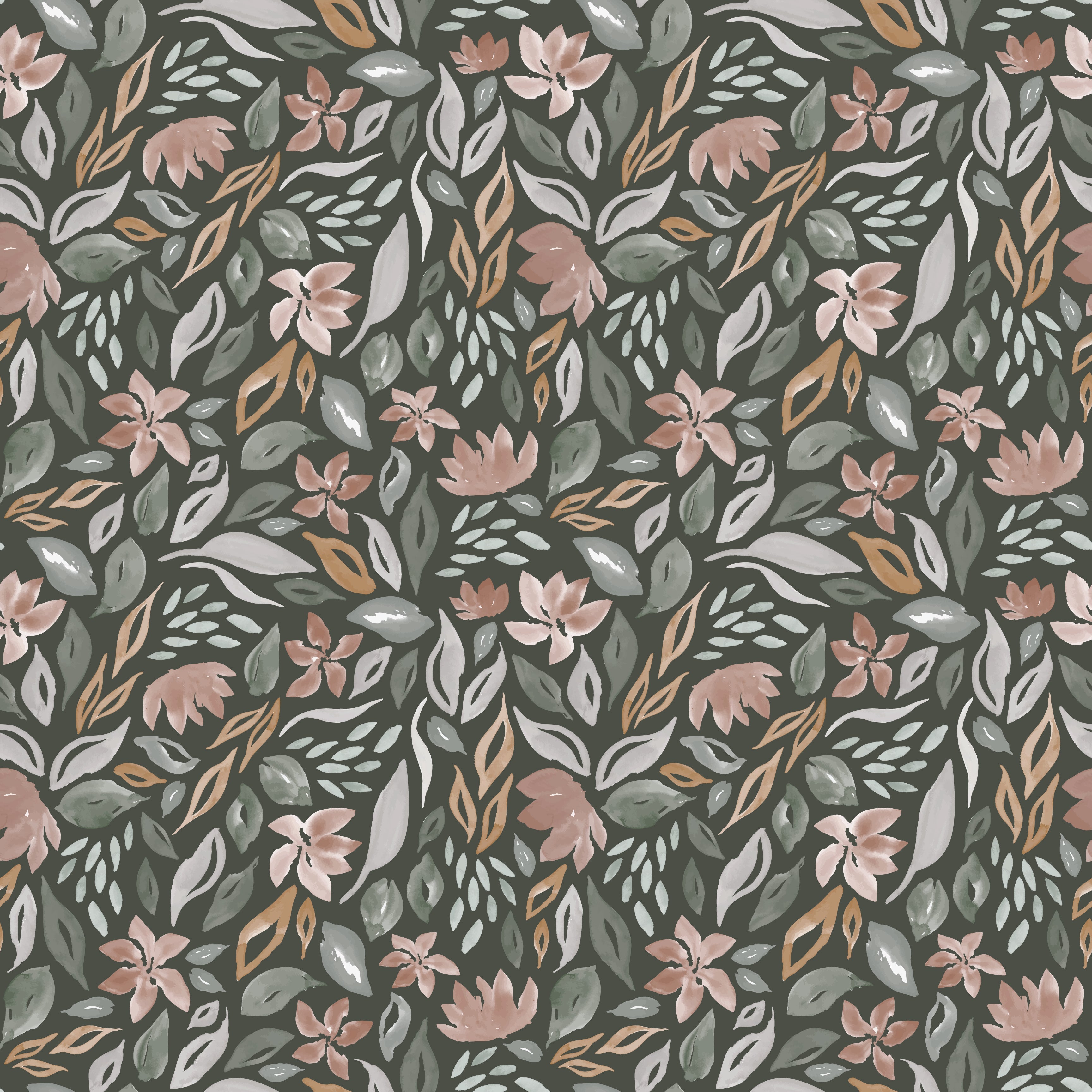 Daley Floral Removable Wallpaper in Sage Green and Terracotta
