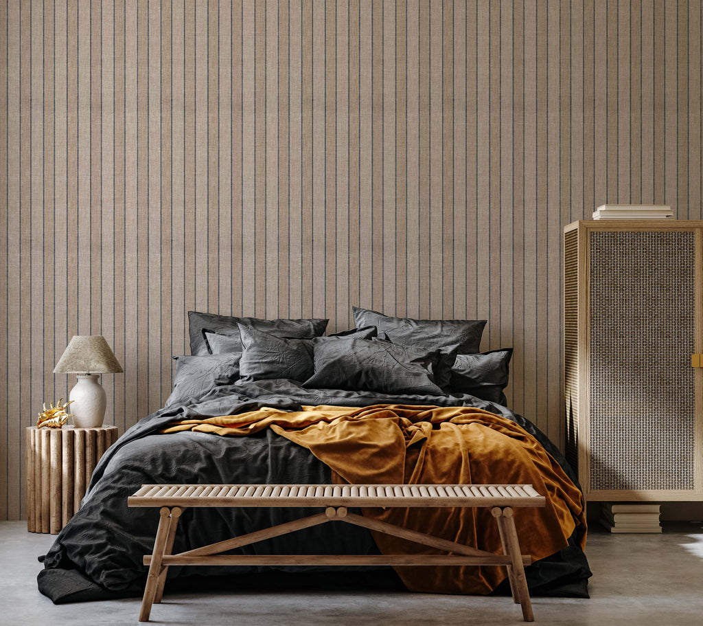 Dallas Striped Removable Wallpaper in Navy and Maroon
