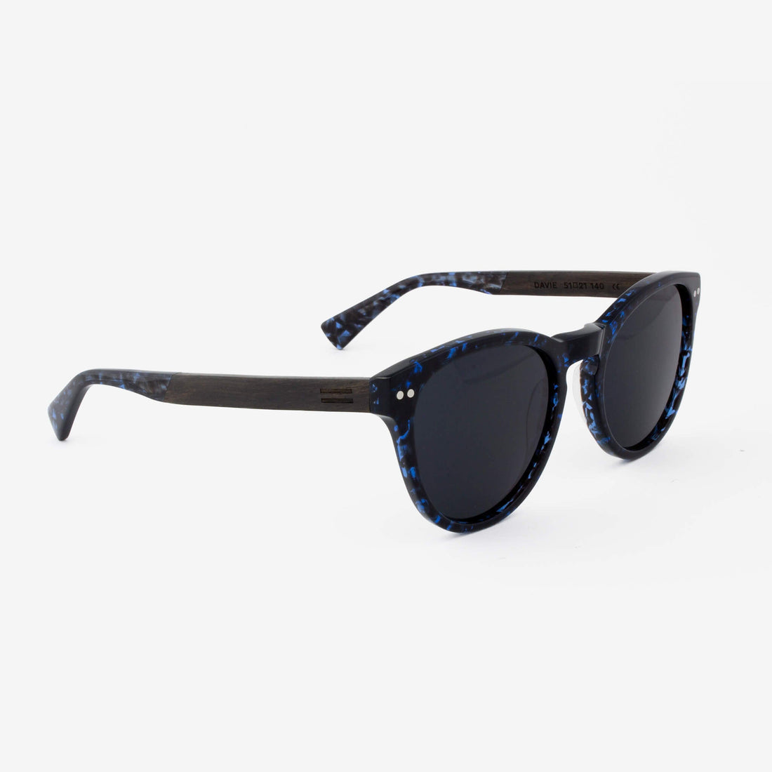 Davie Unisex Acetate & Wood Sunglasses - Blue, Black, Brown